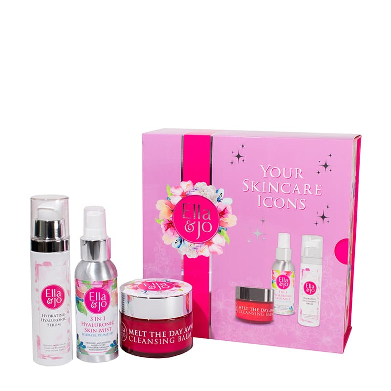 Ella & Jo Skincare Gift Set - Hydrating Facial Care Kit with Cleanser, Toner & Moisturizer - Perfect for Dry Skin, Travel & Gifting