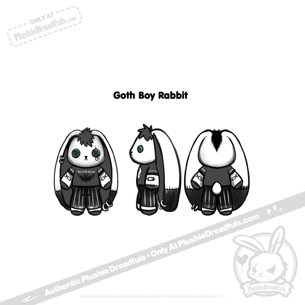 Goth Boy Plushie Dreadfuls - Soft Emo Goth Stuffed Animal Toy for Teens & Adults | Perfect for Bedroom Decor, Alternative Fashion Lovers & Gothic Gift Giving