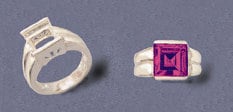 10mm Square Princess Cut Fancy Channel Pre-Notched Sterling Silver or 14K Gold Ring Setting - Size 7 (163846/143846) - Perfect for Engagement Rings, Wedding Bands & Jewelry Making