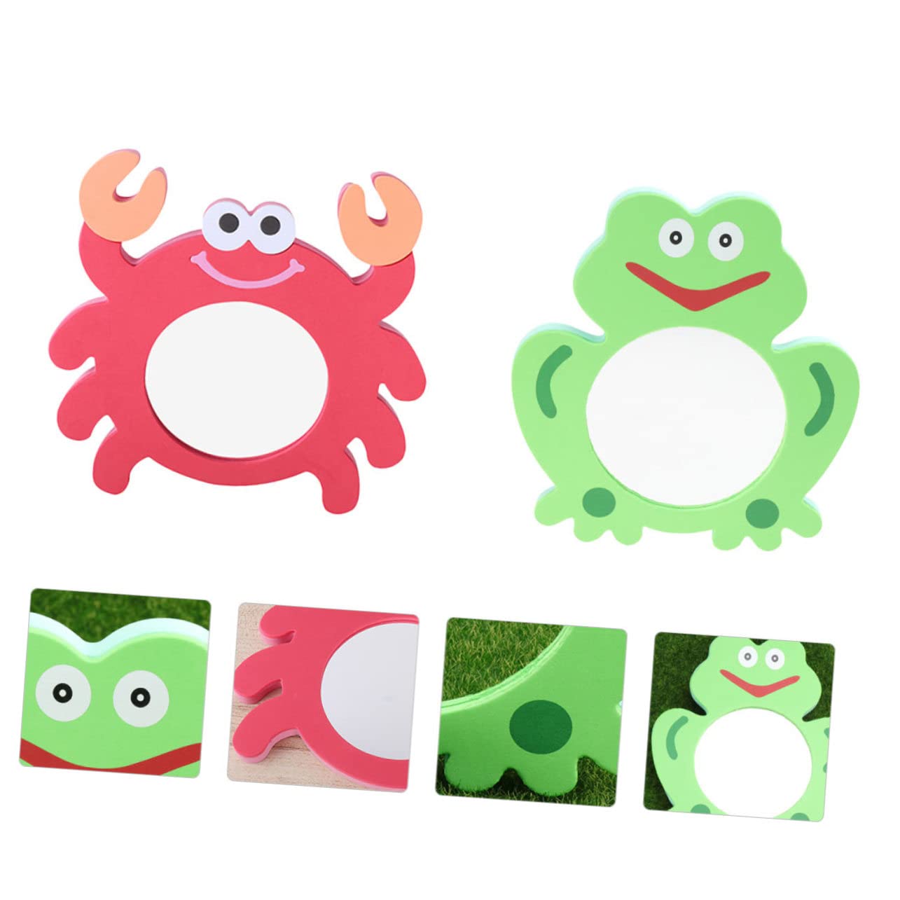 HEMOTON 12 Pack Cartoon Mirror Bath Toys for Kids - EVA Foam Educational Shower & Bathtub Games - Fun Learning Toys for Toddlers (Red) - Perfect for Bath Time Play and Early Childhood Development