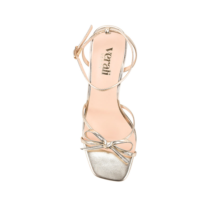 Kith Block Heel Sandals for Women - Champagne Gold Strappy Summer Dress Sandals | Perfect for Weddings, Parties & Beach Vacations
