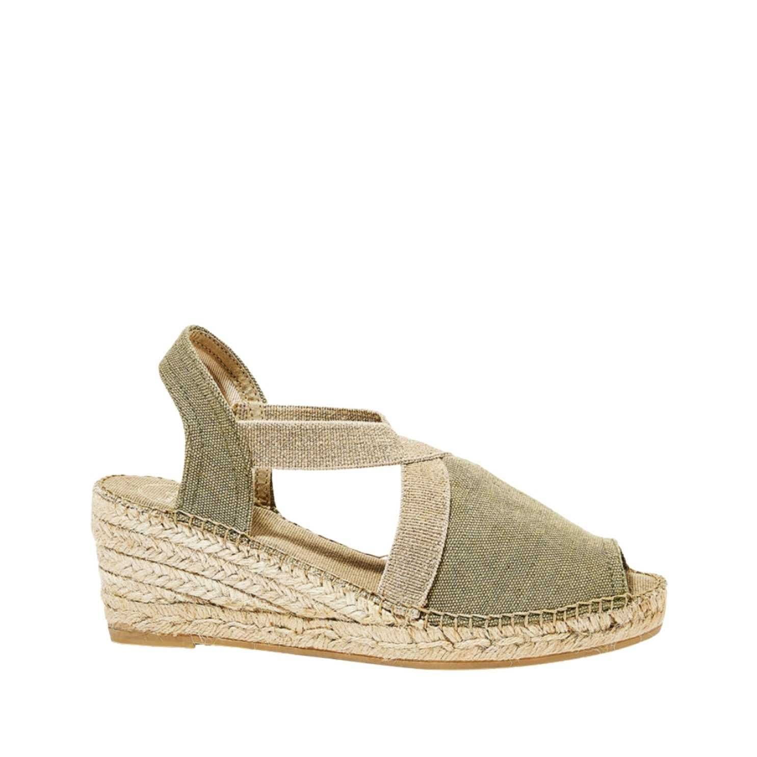 Women's Plain Canvas Wedge Espadrille Shoes - Breda V Comfortable Summer Casual Flats for Beach, Vacation & Everyday Wear