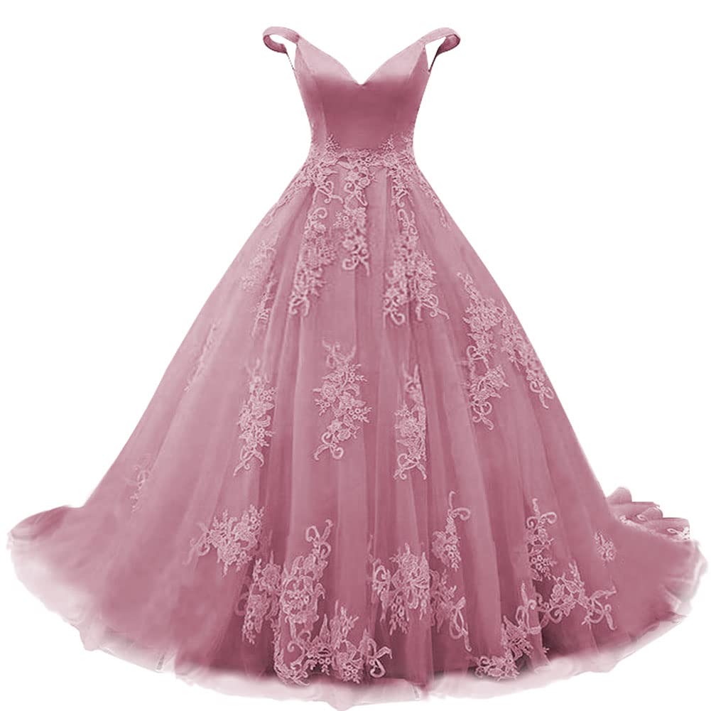 Elegant Off-Shoulder Quinceanera Ball Gown - Lace & Tulle Prom Dress with Satin Details for Sweet 16, Homecoming, and Formal Evening Events