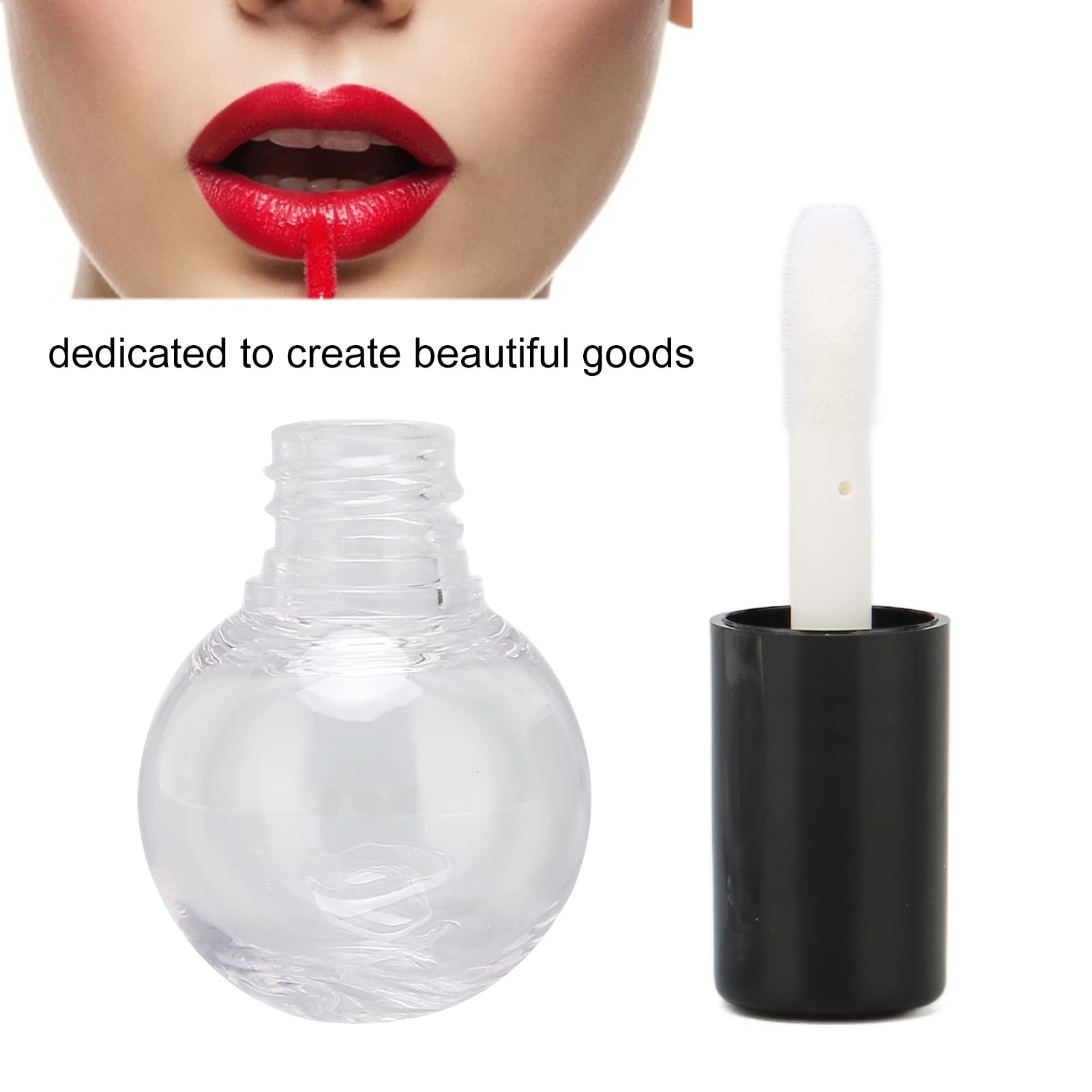 10Pcs 5ml Empty Lip Gloss Tubes - Cute Ball Shaped Refillable Plastic Containers for DIY Lip Gloss, Eyelash Growth Oil & Mascara - Reusable Travel-Friendly Bottles for Home, Salon & On-the-Go Makeup Touch Ups