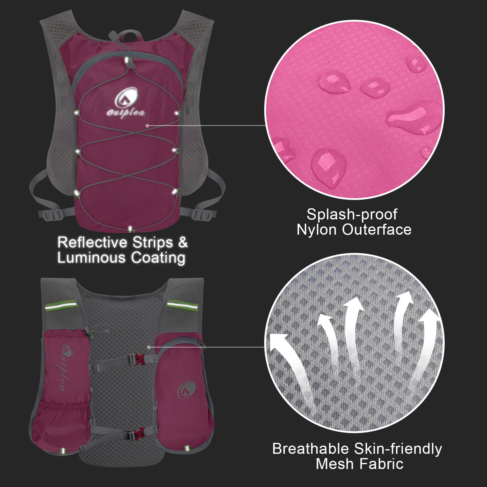 Lightweight 2L Hydration Vest for Running, Hiking & Biking - Water Backpack with Bladder