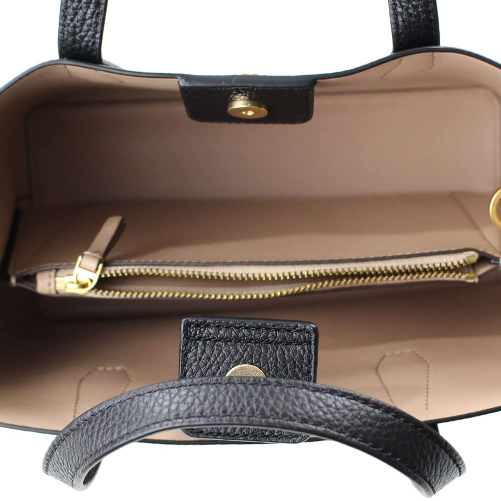 Tory Burch Women's Blake Small Leather Tote Bag - Black Crossbody Purse for Work, Travel & Everyday Use