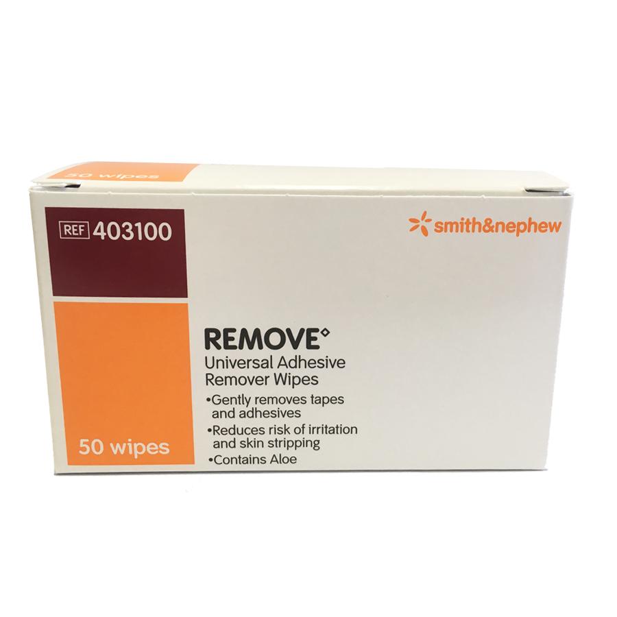 Smith & Nephew Alcohol-Free Remove Wipes for Sensitive Skin - Gentle Cleansing & Makeup Removal - 50 Count Box - Perfect for Travel, First Aid & Daily Skincare