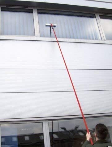 Srendi® 11 Feet Telescopic Window Cleaner Kit with Soft Squeegee Head - Extendable 3.5M Window Cleaning Tool for Home, Office & High-Rise Buildings (Perfect for Hard-to-Reach Windows, Glass Doors & Skylights)