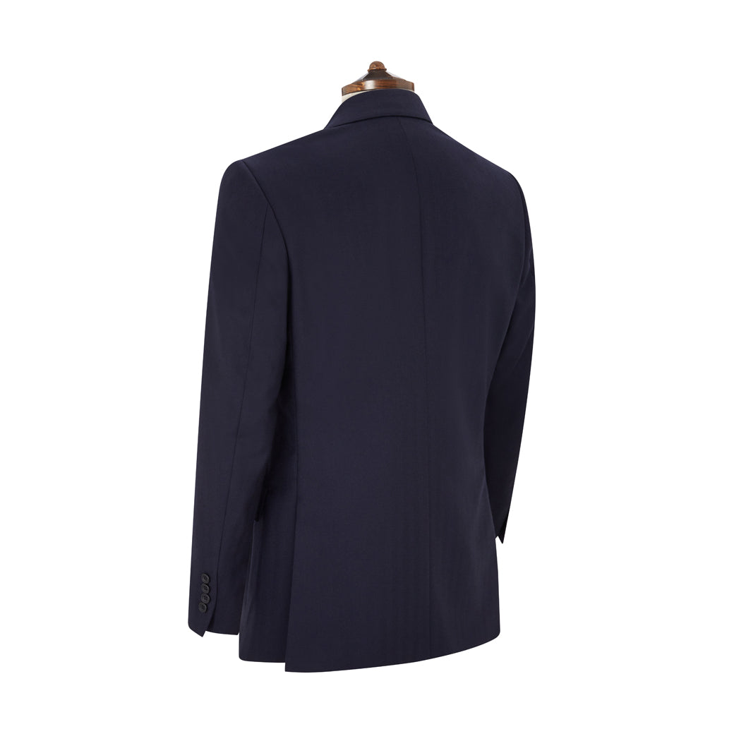 Kingsbury Navy Wide Herringbone Suit for Men | Premium Wool Business Suit | Formal Office Attire & Wedding Suit