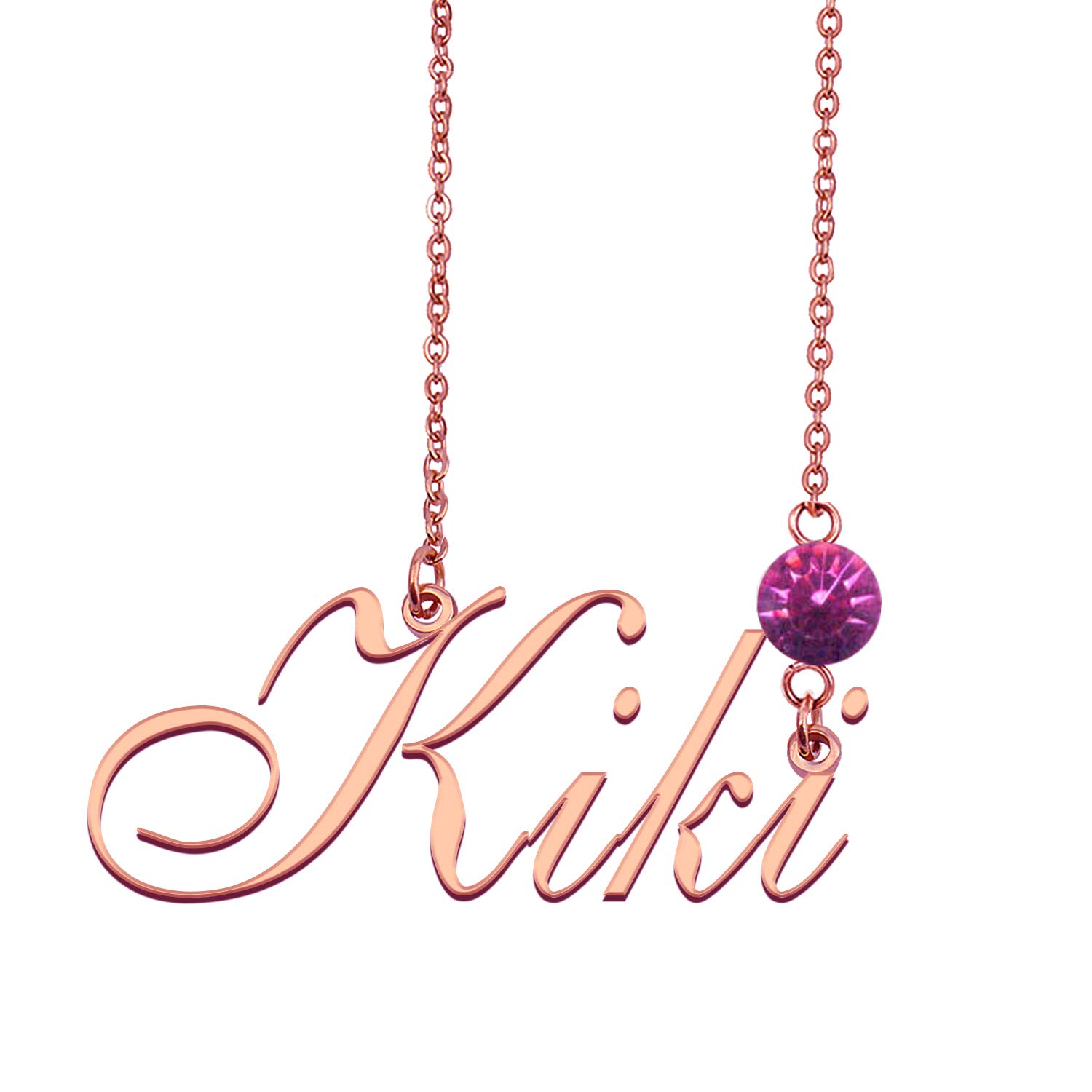 Personalized Birthstone Name Necklace for Women & Girls - Custom Nameplate Jewelry Gift for Birthday, Anniversary & Special Occasions