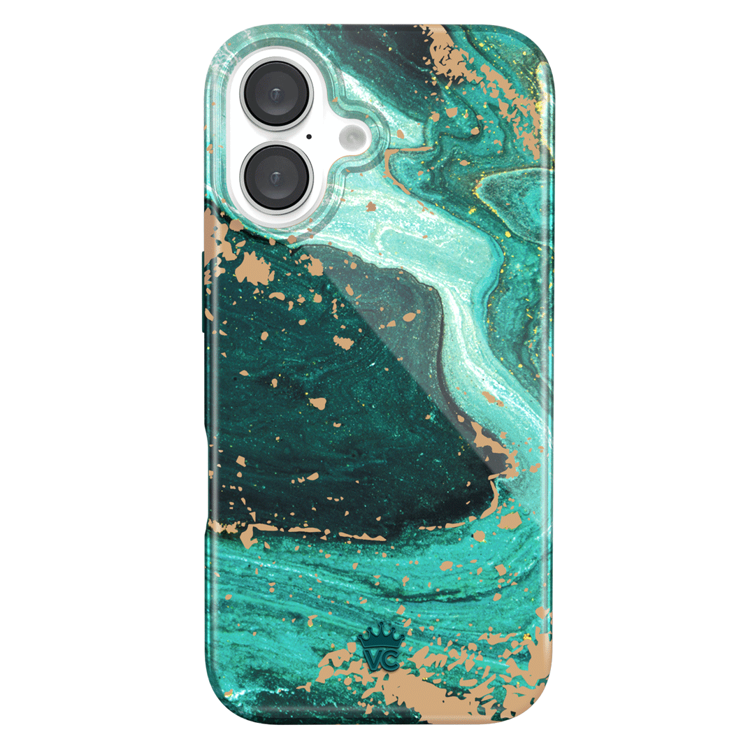 Emerald Marble iPhone Case - Elegant Protective Cover for iPhone 13/14/15 Pro Max - Perfect for Work, Travel & Everyday Use