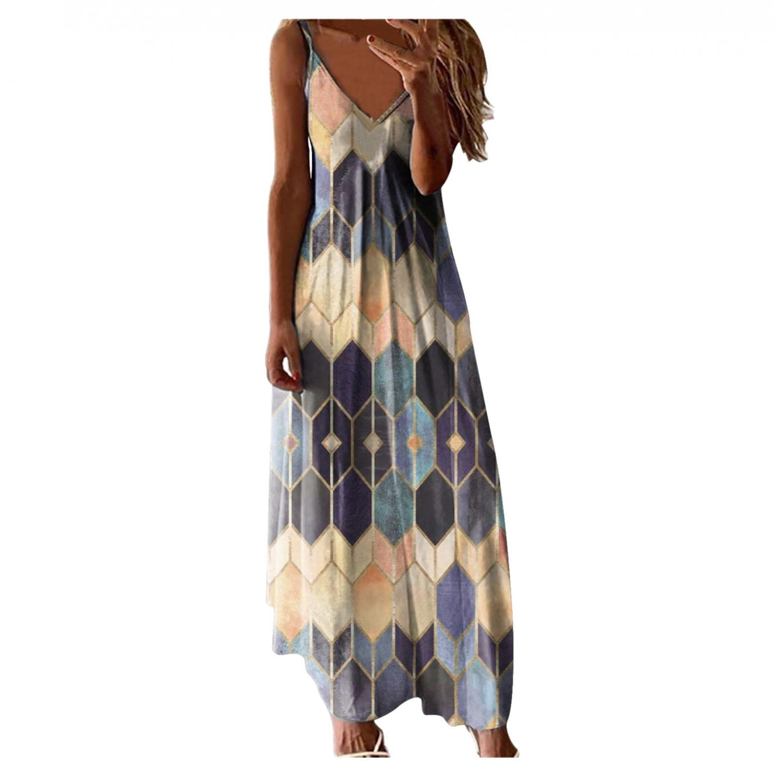**Bagelise Women's Floral Print Long Maxi Dress - Summer Beach Dress for Casual & Party Wear | Hawaii Vacation, Outdoor Events, Date Night**