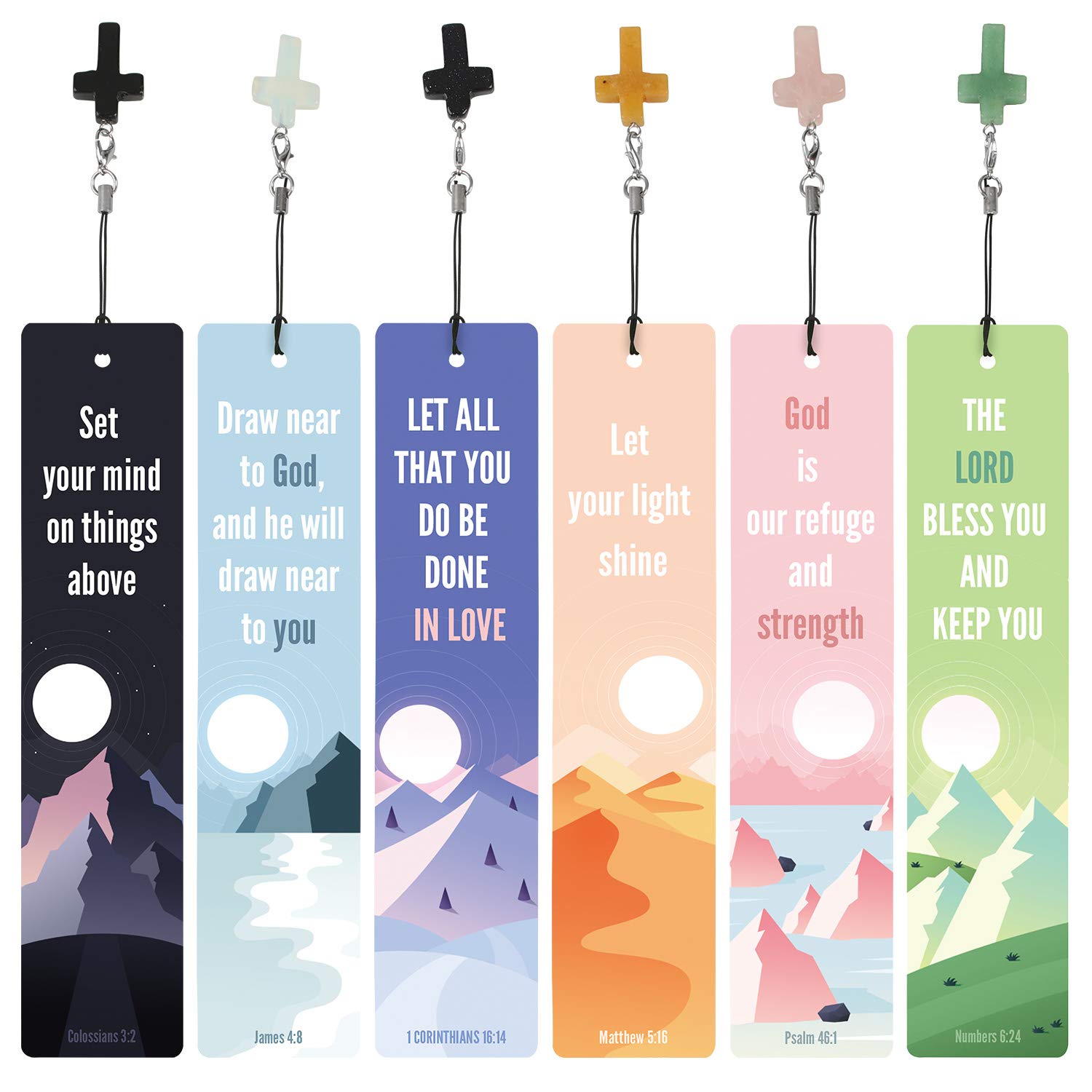 12pc Bible Verse Bookmarks with Cross - Religious Gifts for Christians - Perfect for Sunday School & Bible Study
