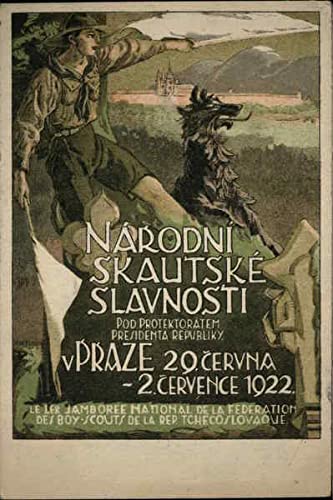 Original 1922 Antique Postcard - Dog by Scout Czech Festival Prague Boy Scouts Czechoslovakia | Vintage Collectible for Postcard Enthusiasts & History Buffs, Perfect for Framing, Scrapbooking & Home Decor