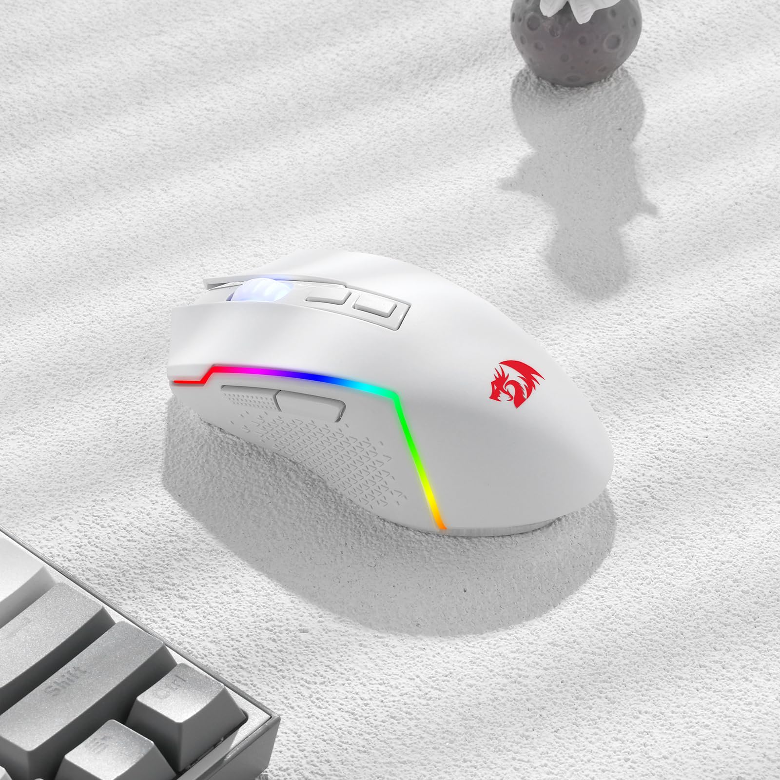 Redragon M693 Wireless Gaming Mouse - 8000 DPI Wired/Wireless Mouse with 3-Mode Connection (BT & 2.4G), 7 Programmable Buttons, Long Battery Life for PC, Mac, Laptop - Perfect for FPS, MOBA & MMO Gaming