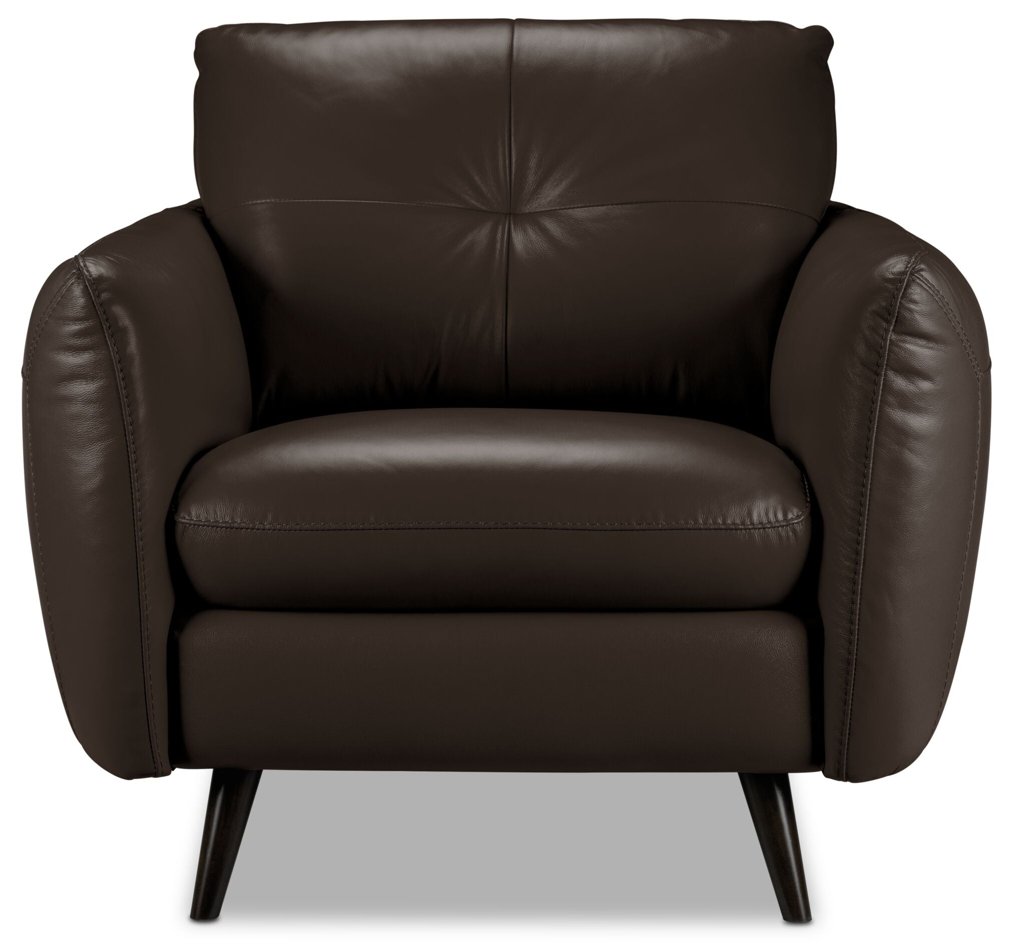 Premium Carlino Genuine Leather Chair in Rich Chocolate Brown - Perfect for Living Room, Office, or Study Room Decor