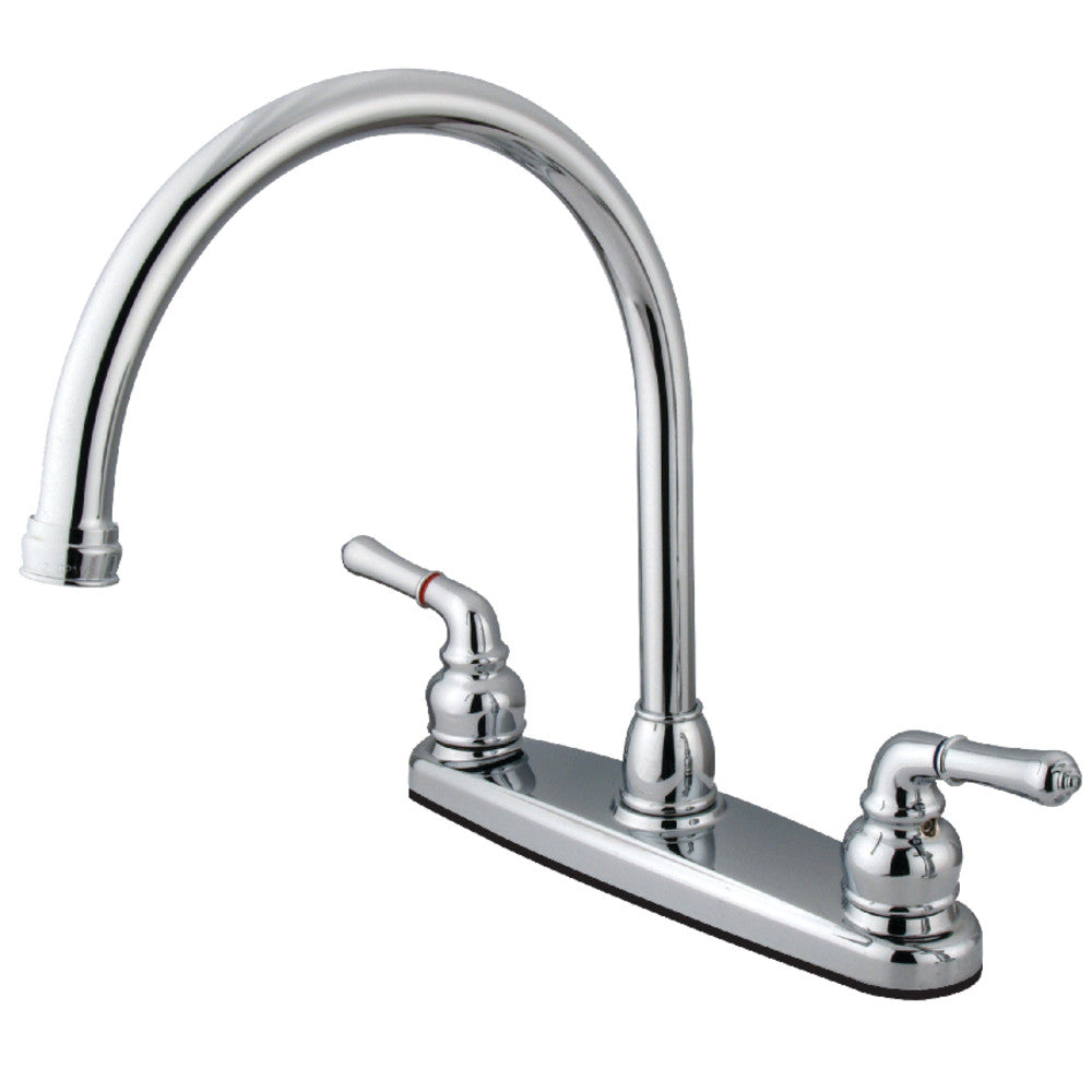Kingston Brass KB798LS Magellan Centerset Kitchen Faucet - High Arc Pull-Down Sprayer, Oil Rubbed Bronze Finish for Modern Farmhouse & Traditional Kitchens