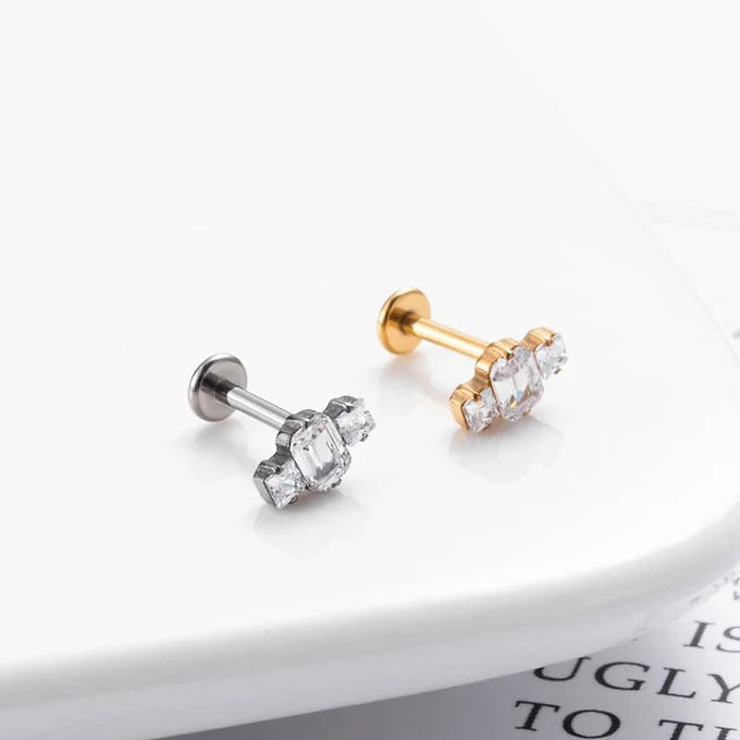 16G Cartilage Titanium Earrings - Hypoallergenic Windmill Flower Stud Earrings for Women | HSPJ545 | Perfect for Daily Wear, Parties & Special Occasions