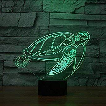 3D Turtle Night Light with 7 Color Changing LED, USB Powered Touch Control Desk Lamp - Perfect for Kids' Room, Nursery, Bedside Decor & Relaxing Ambiance
