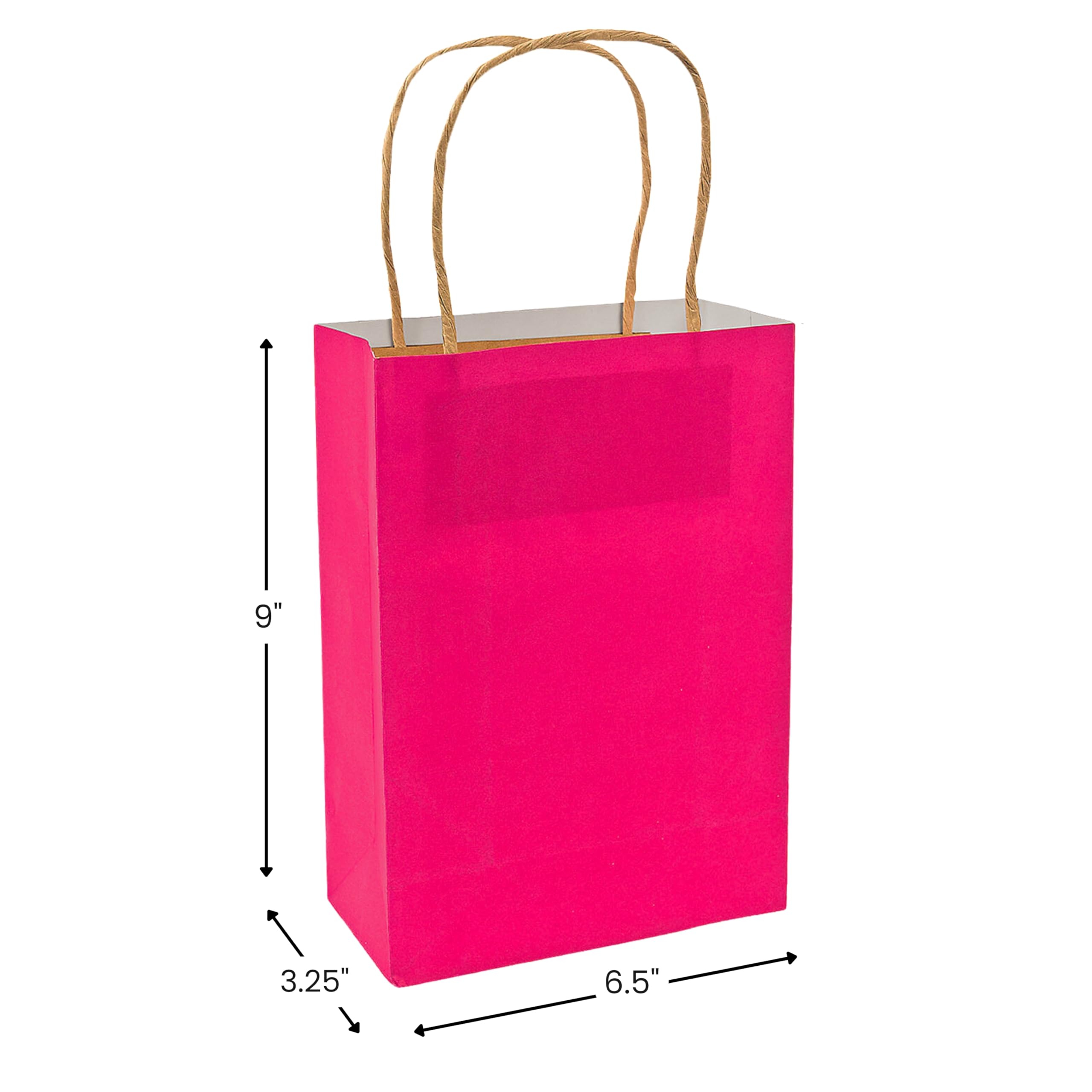 12 Pack Medium Hot Pink Craft Bags - Premium Gift Wrap, Party Favors & Goody Bags for Birthdays, Baby Showers & DIY Crafts - Perfect for Party Decorations, Gift Packaging & Craft Projects