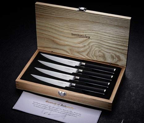 Premium Kamikoto Steak Knife Set - 6-Piece Japanese High-Carbon Stainless Steel Knives for Steak Lovers - Perfect for Fine Dining, BBQ Parties & Home Kitchen Use