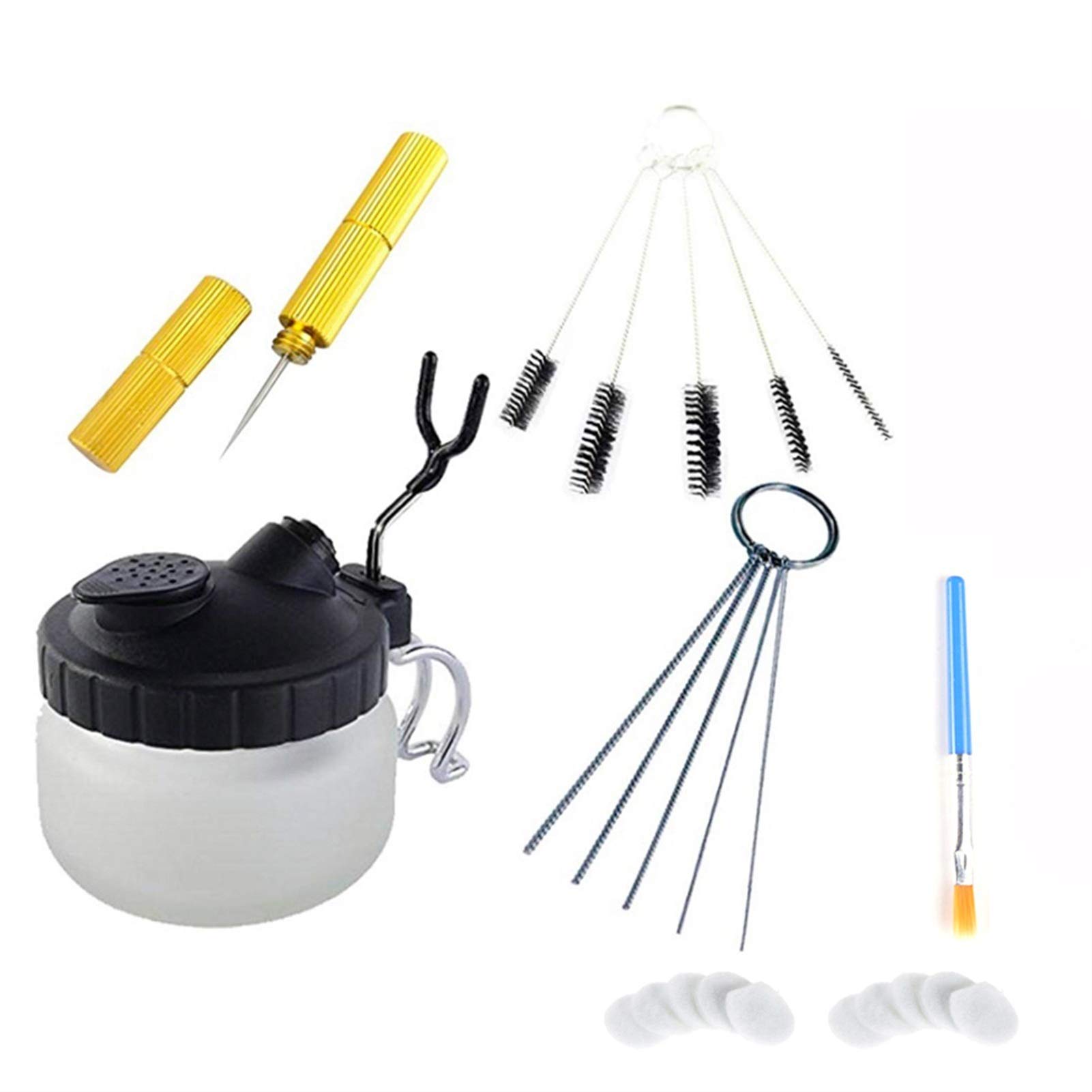 Professional Airbrush Cleaning Kit with Wash Pot, Pen Holder, Sponge & Filters - Complete Spray Gun Maintenance Set for Artists & Hobbyists - Perfect for Tattoo, Nail Art, Cake Decorating & Model Painting