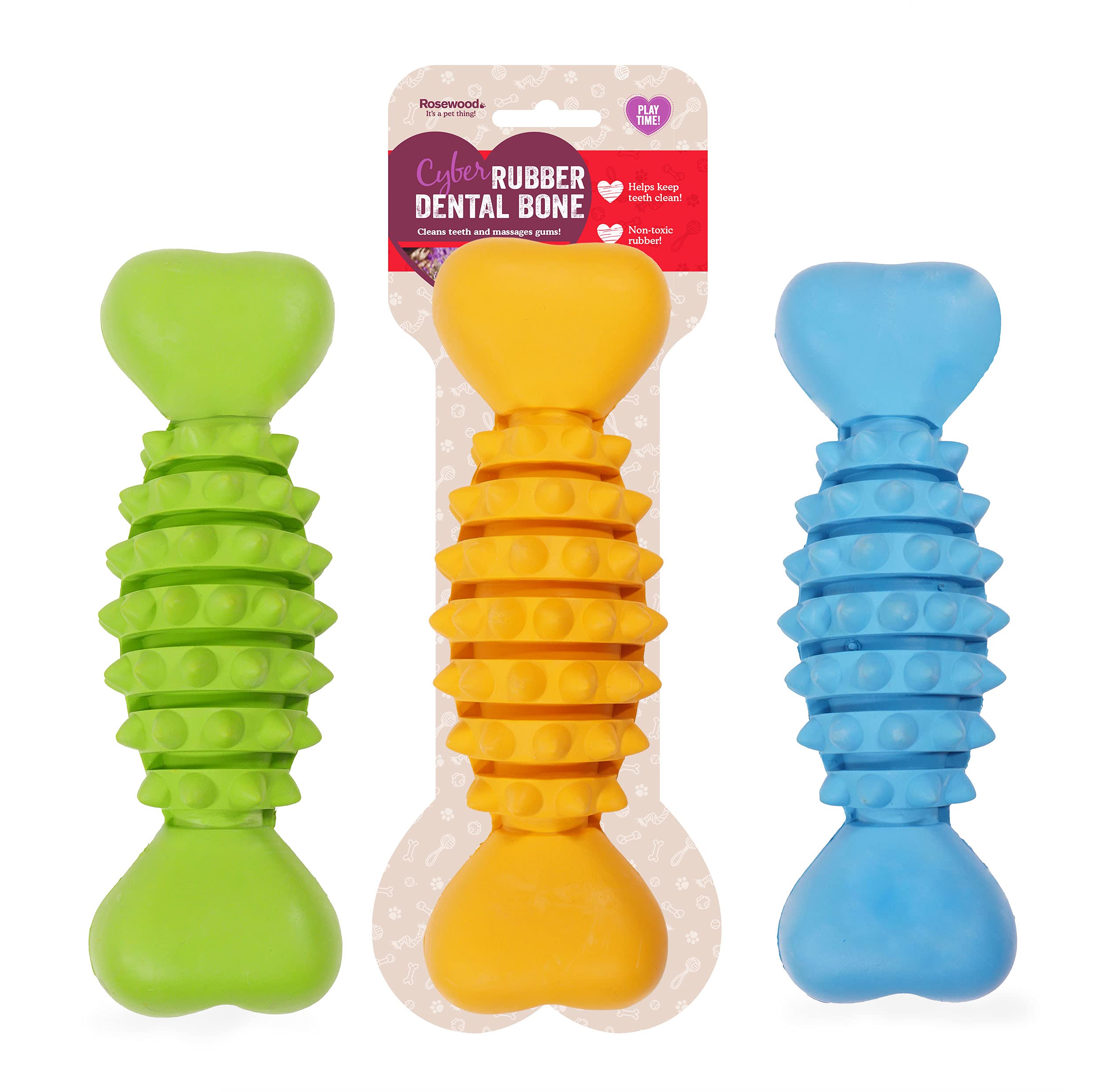 Durable Cyber Rubber Bone Chew Toy for Large Dogs - Tough & Safe for Aggressive Chewers - Perfect for Playtime, Training & Dental Health