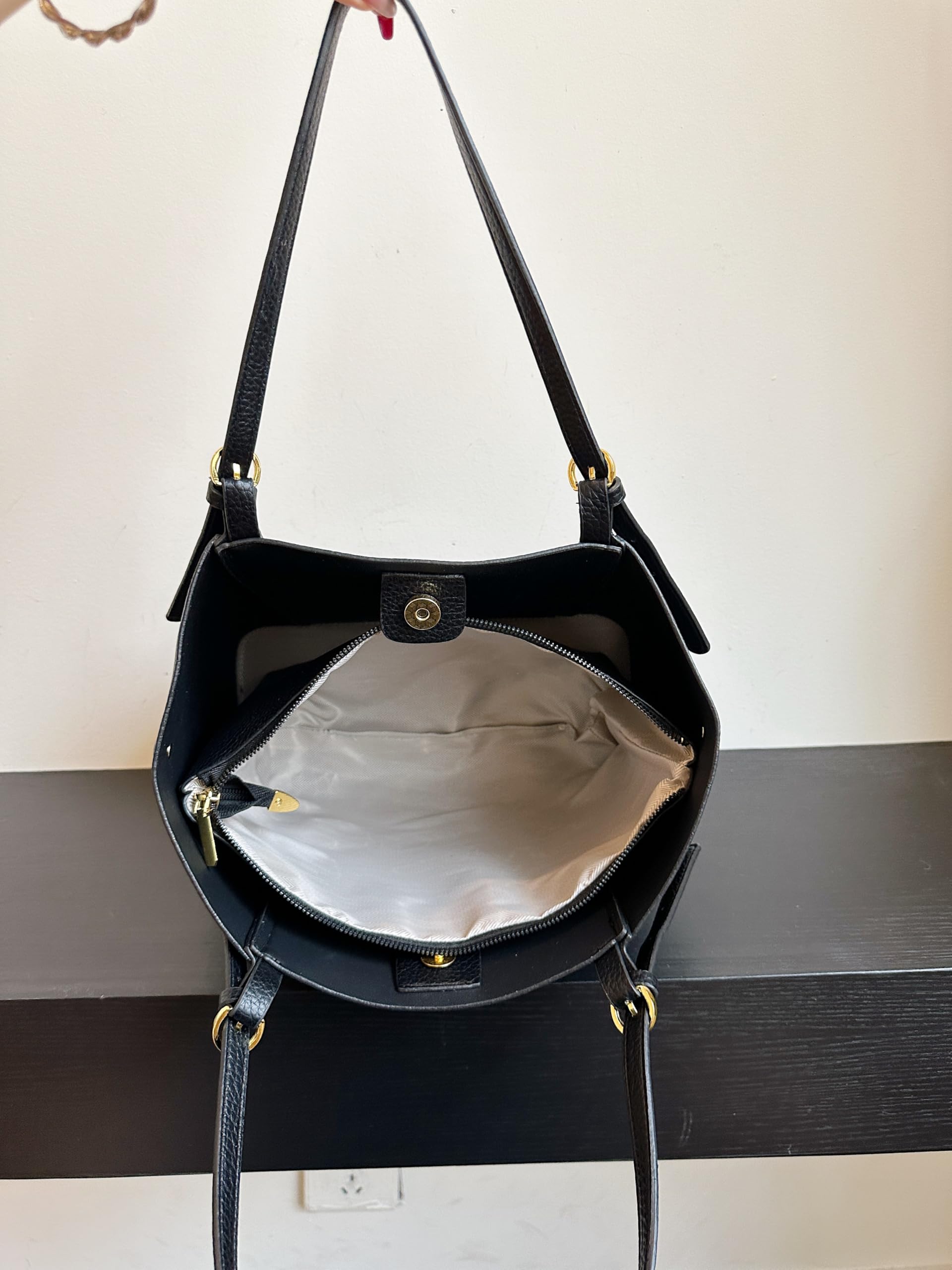 Stylish Vegan Leather Tote Bags for Women - Medium Designer Handbags & Shoulder Purses for Work, Travel & Everyday Use
