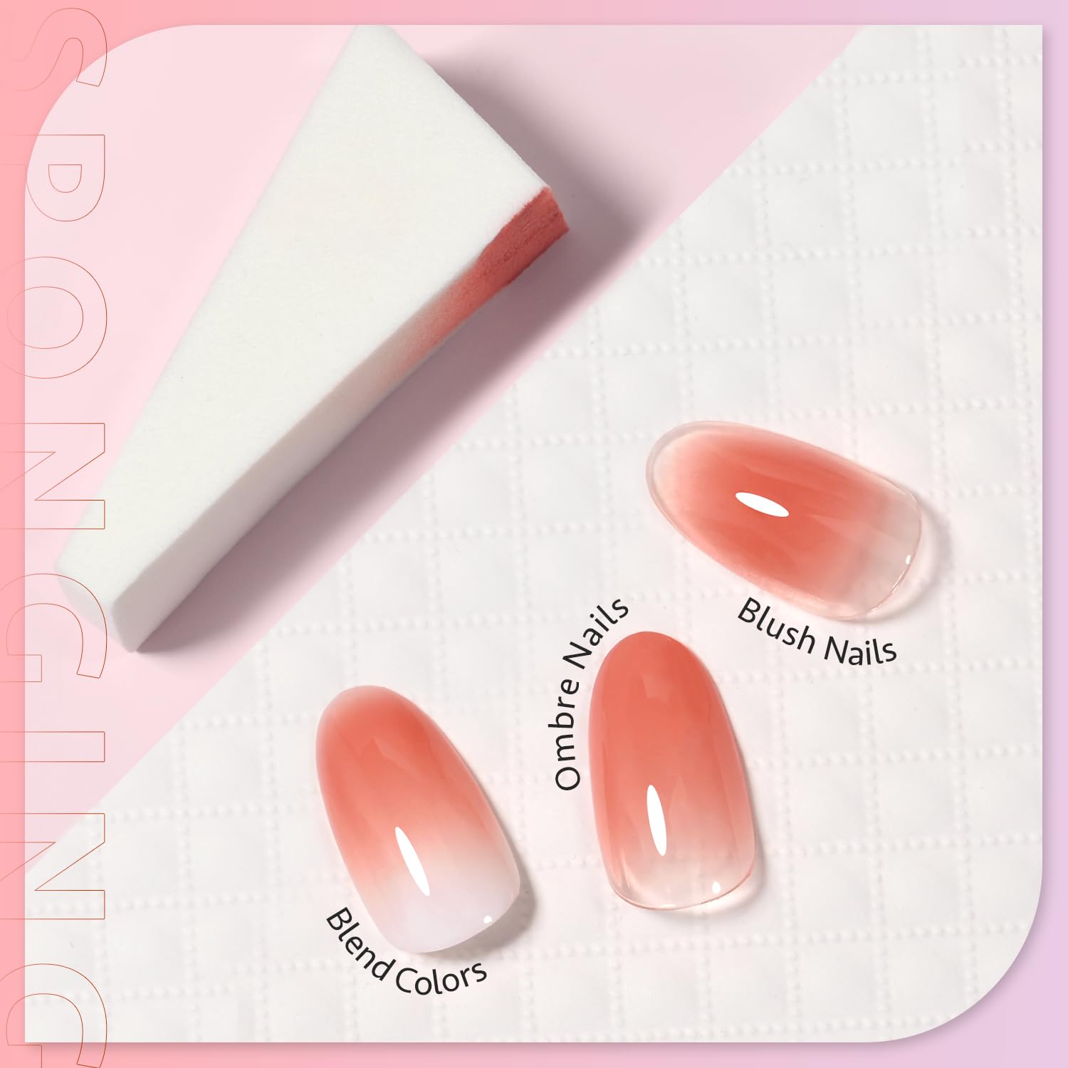 GAOY Sponge Gel Nail Polish Set - 6pcs Ombre Nail Sponges for DIY Blush Nails & Color Blending | Create Stunning Nail Gradients at Home | Perfect for Salon-Quality Manicures, Party Nails & Nail Art Enthusiasts