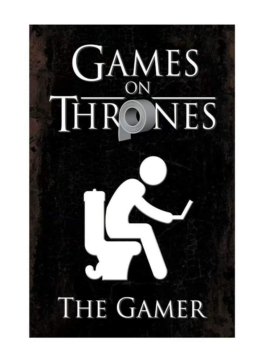Games on Thrones The Gamer 8x12 Inches Retro Vintage Metal Tin Sign - Wall Decor for Home, Bar, Man Cave & Game Room - Perfect Gift for Gamers & Collectors (JSBZ-0367)