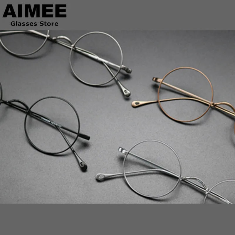 Stylish Aimee Unisex Full Rim Small Round Titanium Eyeglasses 11136 - Lightweight & Durable Frame for Reading, Work, and Everyday Wear