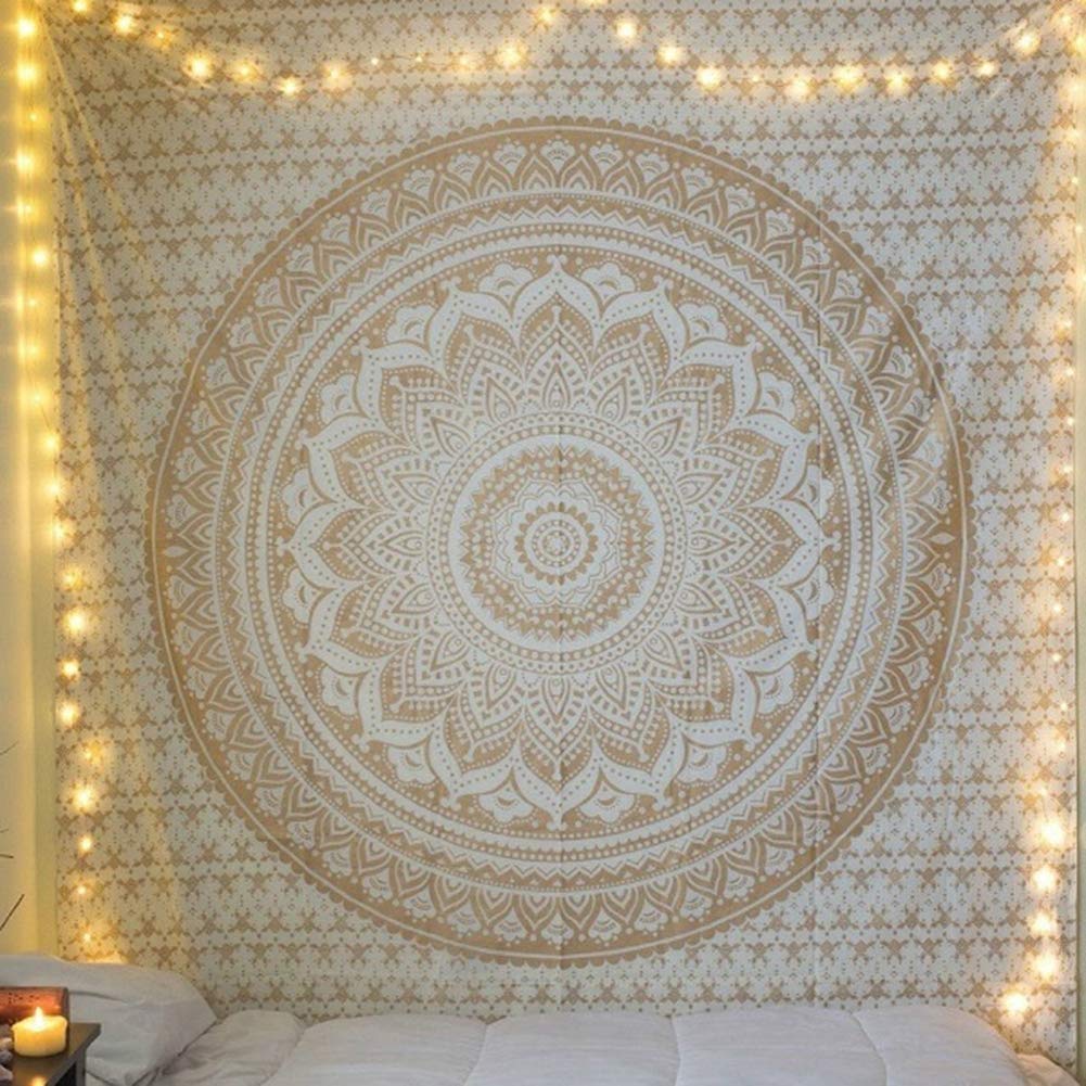 Bohemian Style Color Changing Mandala Tapestry - Indian Inspired Home Decor, Beach Towel, Yoga Mat & Picnic Blanket (2 Sizes) - Perfect for Bedroom Wall Hanging, Outdoor Activities & Boho Chic Decorations