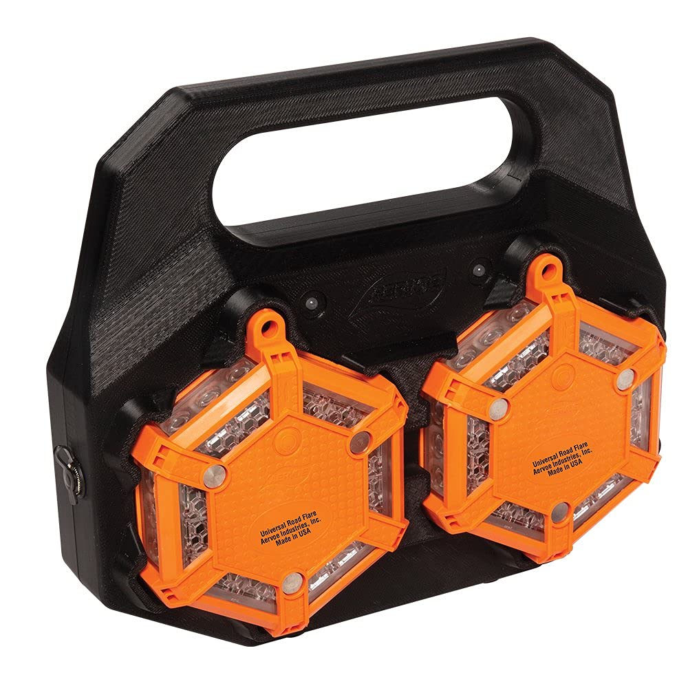 11610 2-Flare Emergency Safety Kit with Bright Red LED Lights & Portable Charging Case - 1 Pack for Roadside Emergencies, Camping & Outdoor Adventures