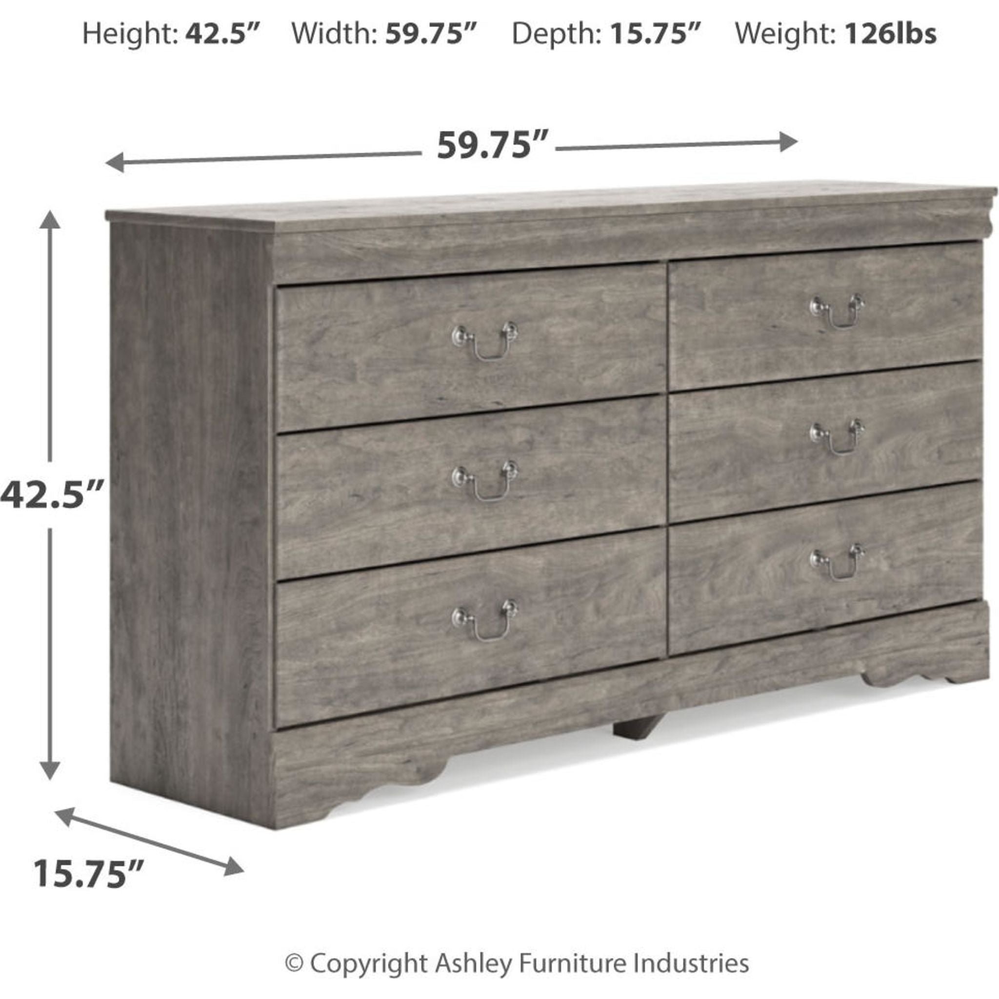 Bayzor 5-Piece Full Sleigh Bedroom Set in Gray - Modern Bed Frame, Nightstand & Dresser for Cozy Master Bedroom Decor