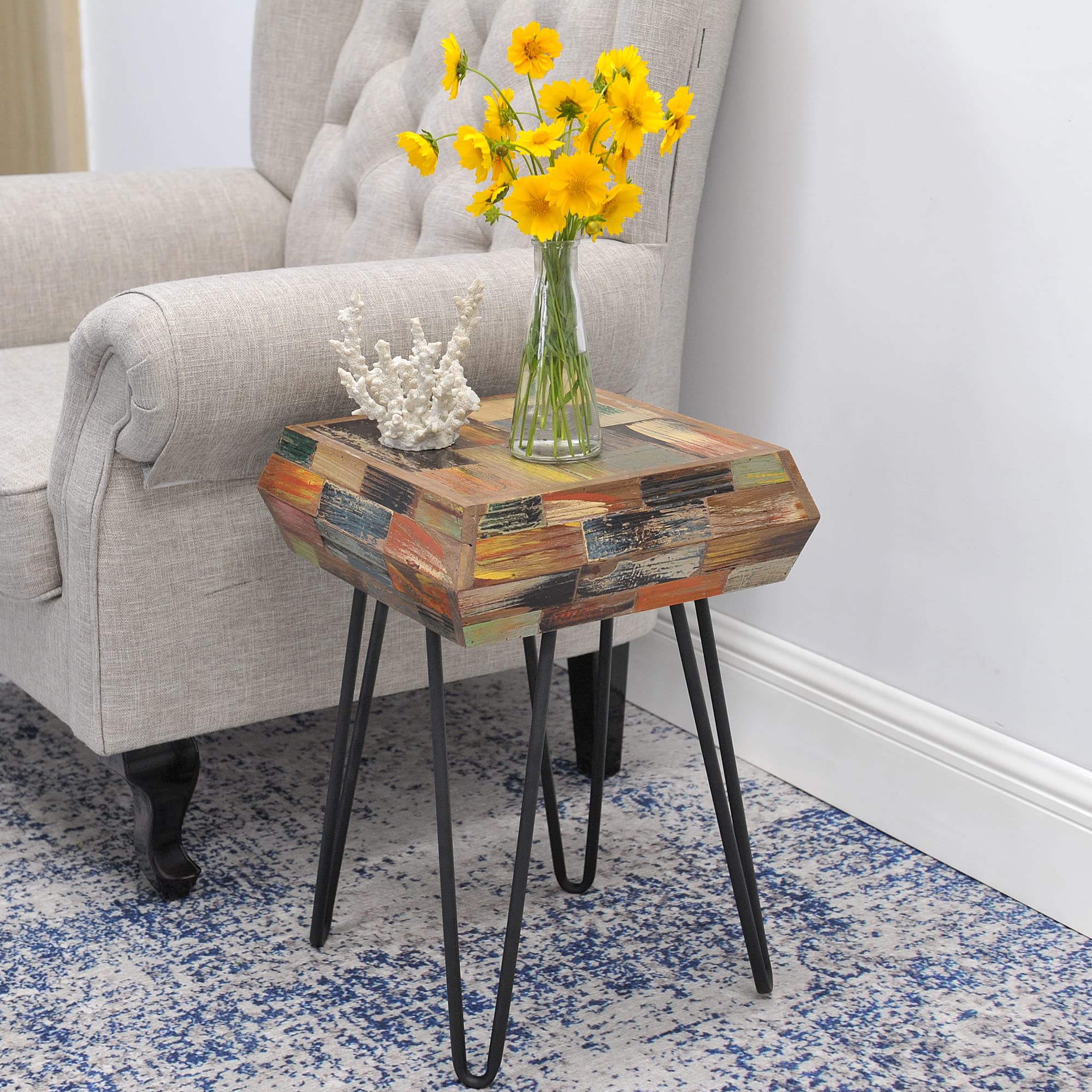 Reclaimed Wood Side Table - 14