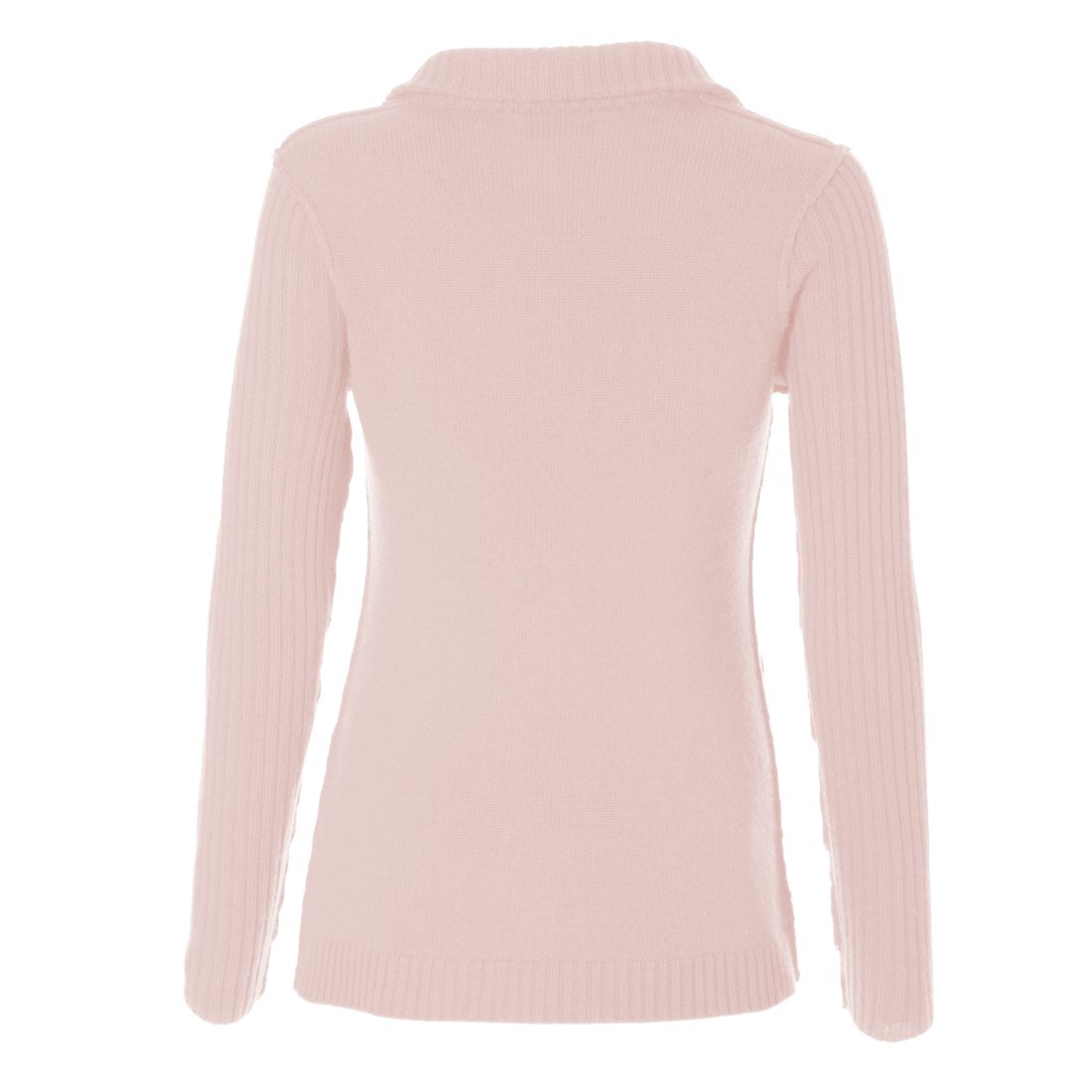 Parisbonbon Women's 100% Cashmere Shawl Collar Cardigan Sweater - Soft & Warm Winter Knitwear in Doll Pink, Size L - Perfect for Office, Date Night & Cozy Evenings