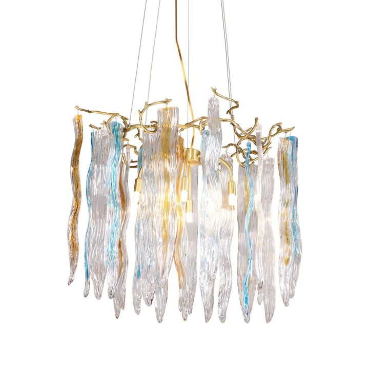Elegant Waterfall Crystal Chandelier - Modern Luxury Ceiling Light Fixture for Dining Room, Living Room & Bedroom Decor