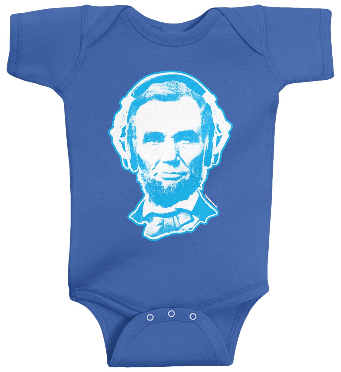 Threadrock Baby Boys' Abraham Lincoln Headphones Infant Bodysuit - Cute Graphic Onesie for Newborns & Toddlers - Perfect for Playtime, Photo Shoots & Holiday Gifts