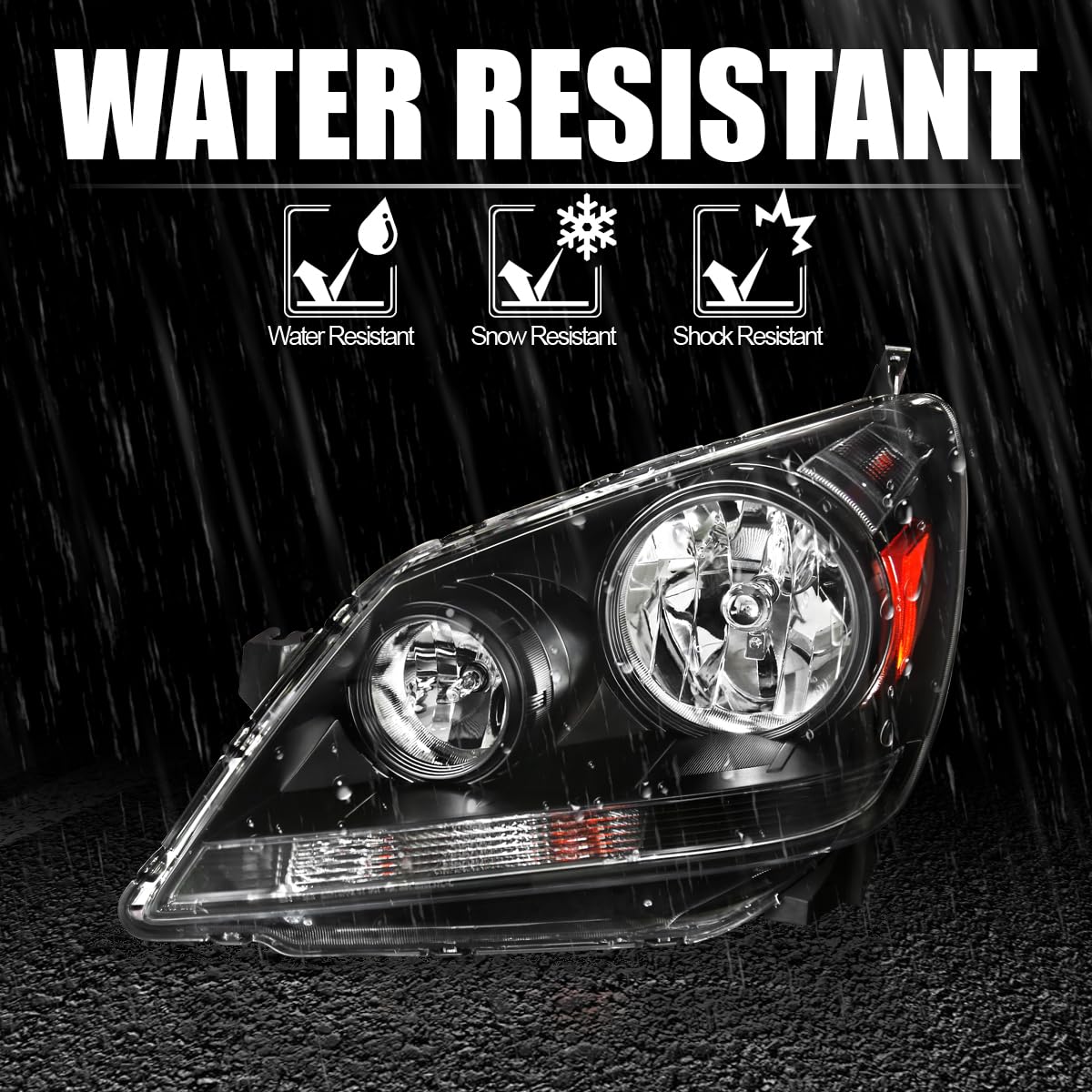 Spec-D Tuning Black Headlights for 2005-2007 Honda Odyssey - LED Driving Lights, Left & Right Pair Headlight Assembly - Upgrade Your Minivan for Night Driving & Enhanced Style