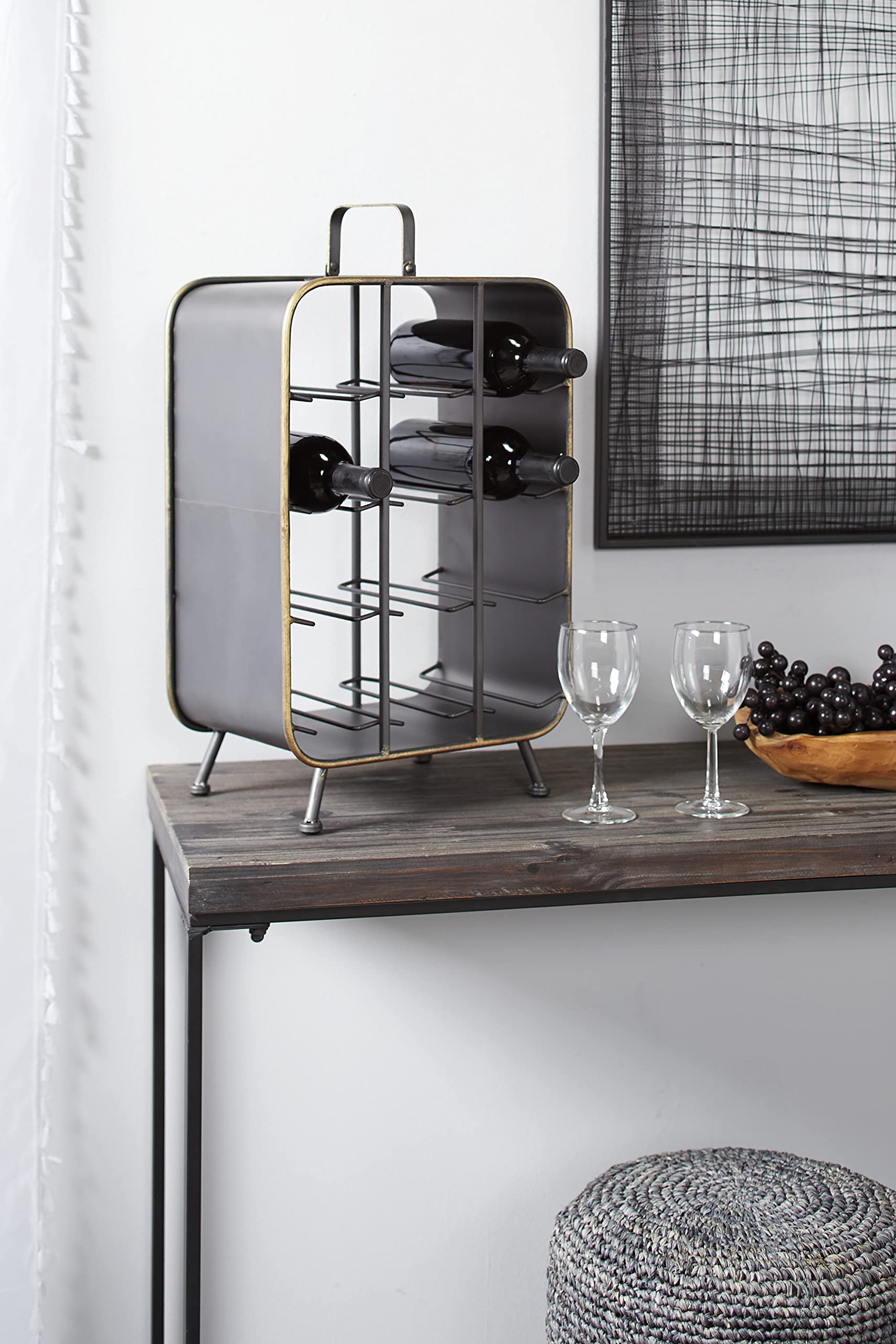 Deco 79 Industrial Metal Rectangle Wine Rack - 14