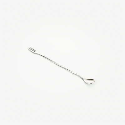 Premium Bar Lux Black Plated Stainless Steel Trident Bar Spoon - 12