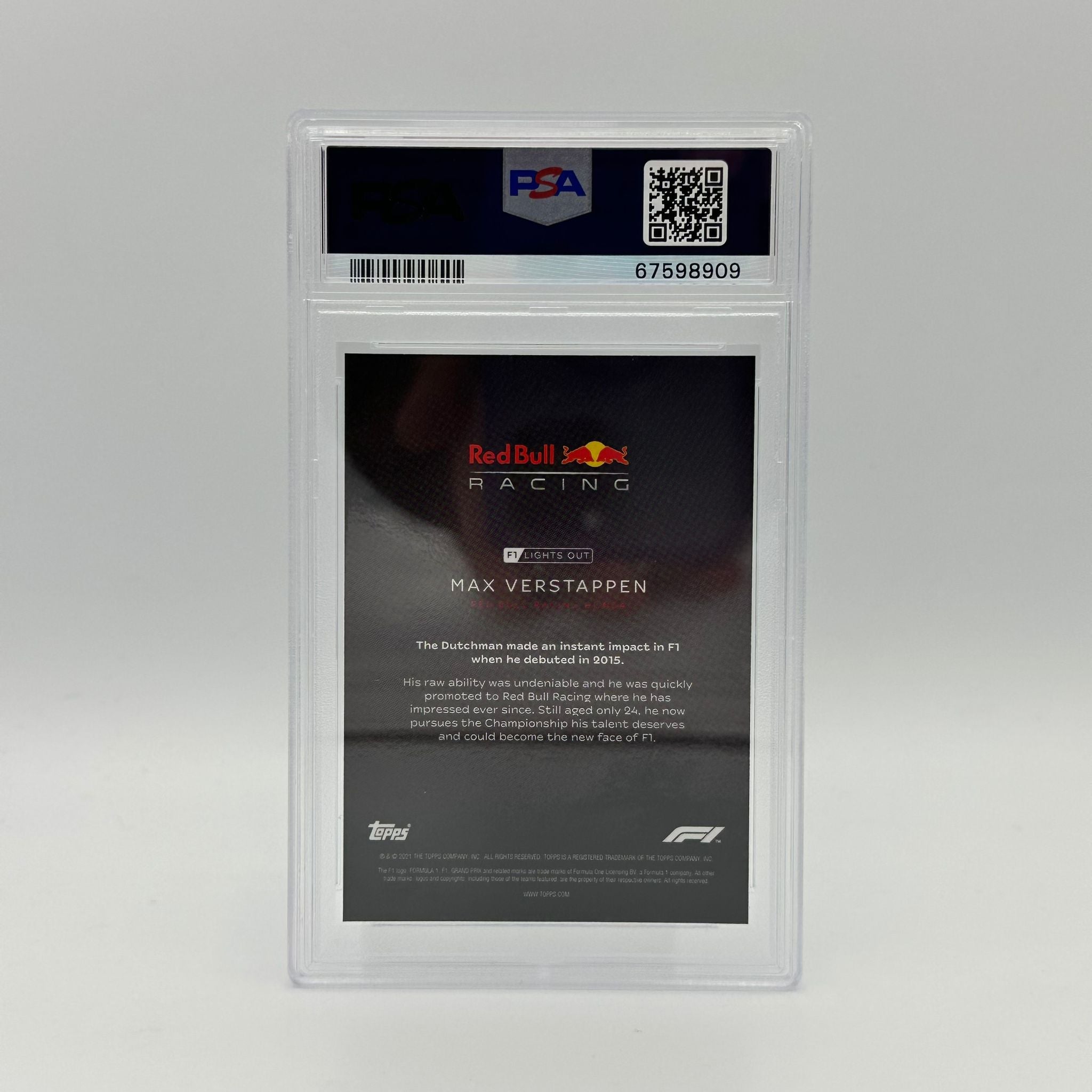 PSA 9 Graded 43/50 Max Verstappen 2021 Formula 1 Drivers Championship Aqua Parallel Trading Card - Perfect for Collectors, Racing Fans, and Investment Portfolios