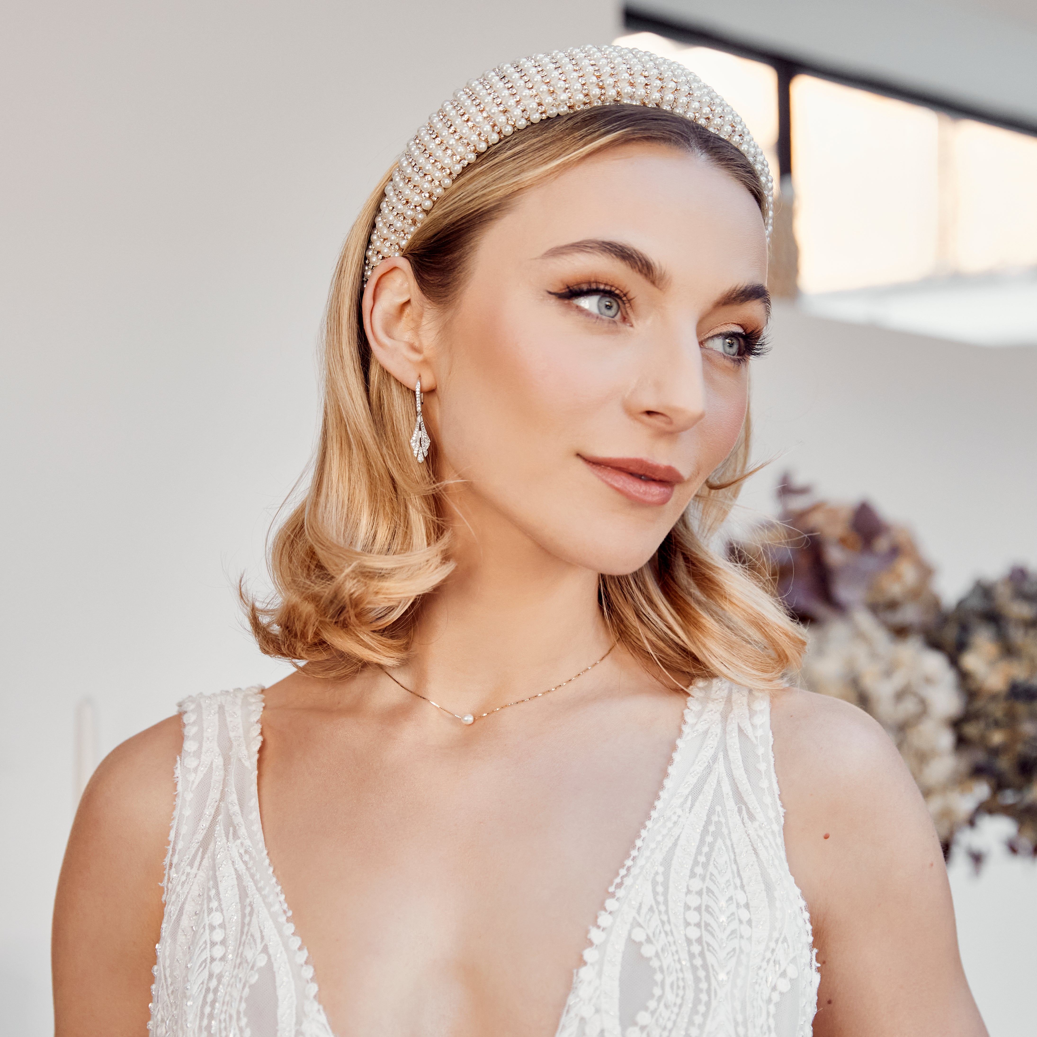 Elodie Pearl & Crystal Embellished Wide Headband for Women - Elegant Hair Accessories for Weddings, Parties & Special Occasions