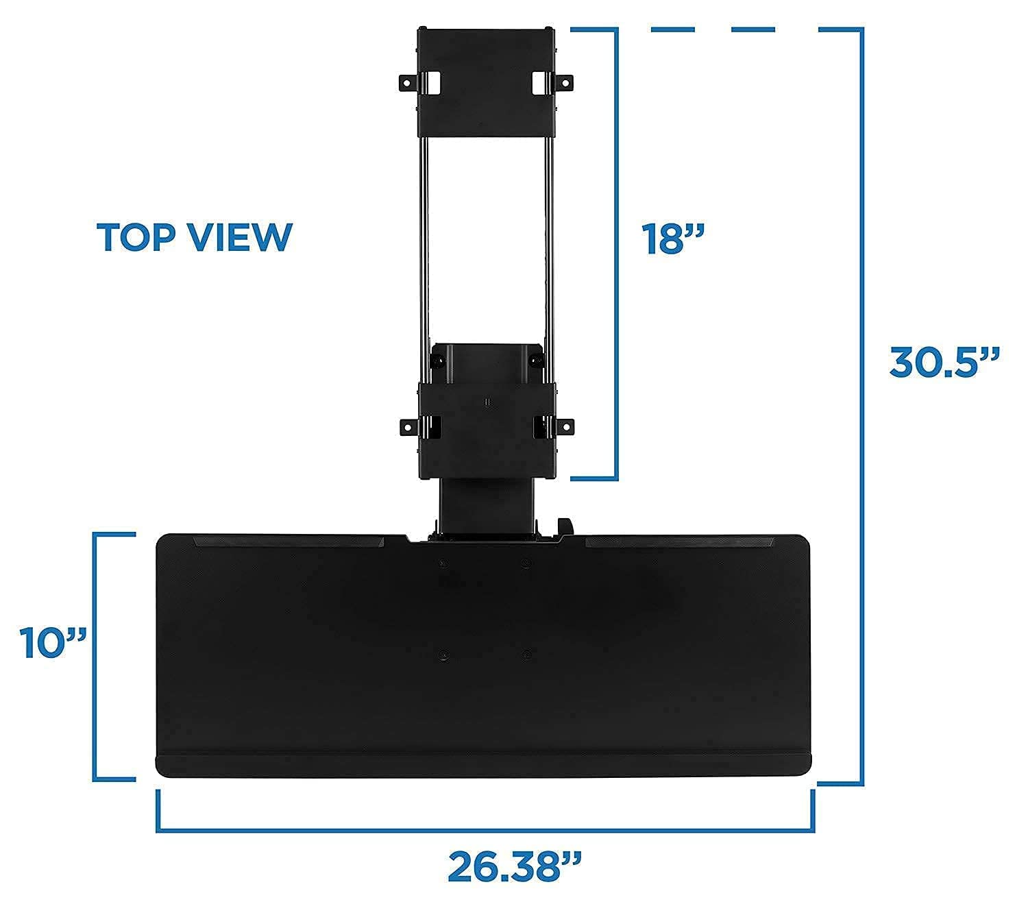 Mount-It! Triple Monitor Stand with Adjustable Height Arms for 24-32 Inch Screens, Under Desk Keyboard Tray with Gel Wrist Pad & USB/Audio Ports - Perfect for Home Office, Gaming Setup & Workstation Ergonomics (18.2