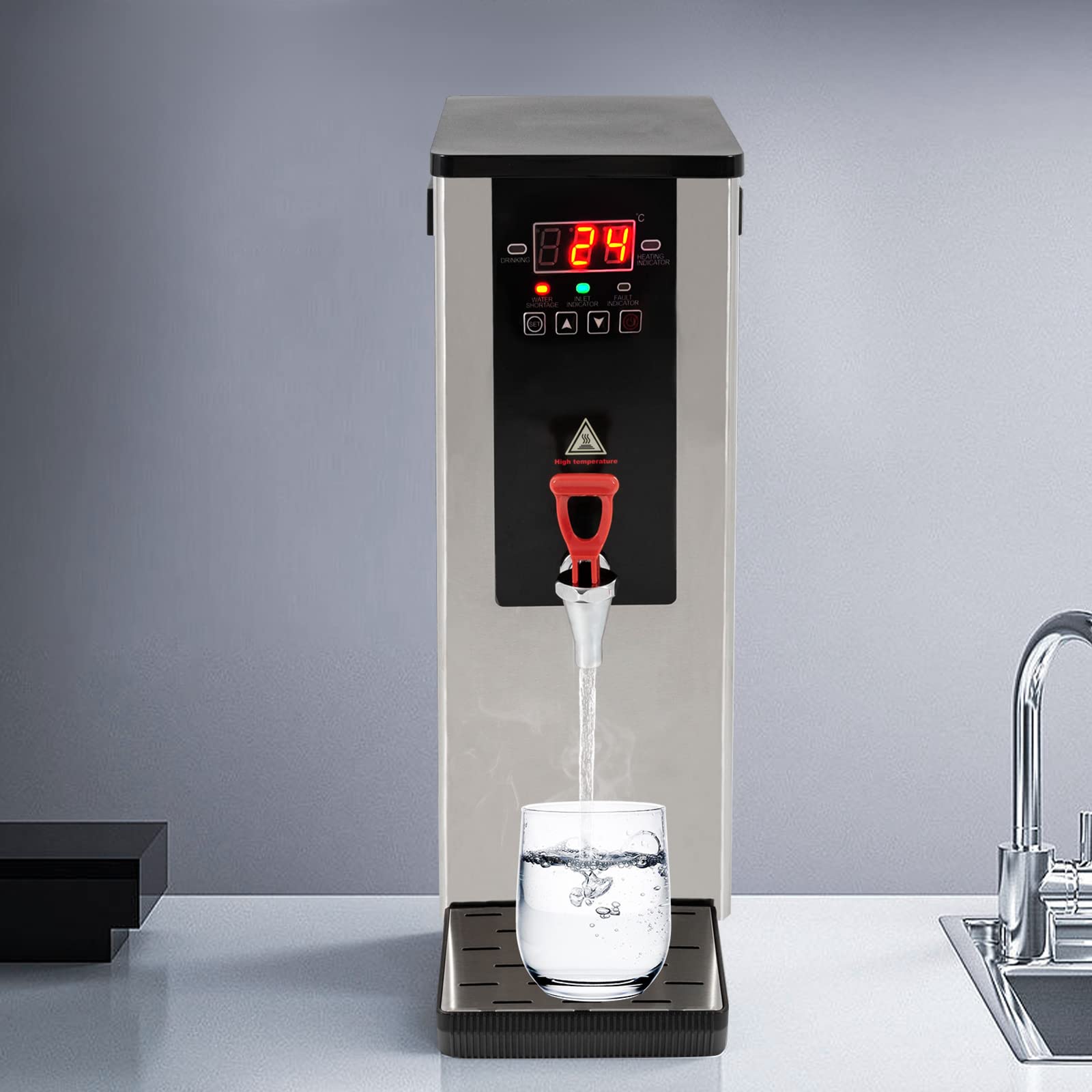 Commercial Hot Water Dispenser 10L/2.64Gal - 2400W Electric Water Boiler with Auto Shut-Off for Tea, Coffee, Dessert Shops & Hotels - Fast 35L/H Heating - Perfect for High Volume Beverage Service