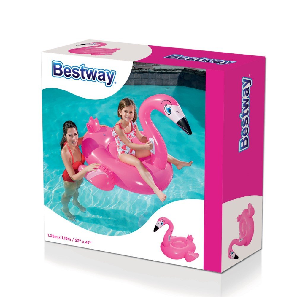 Bestway Giant Inflatable Flamingo Float Rose Pink 135