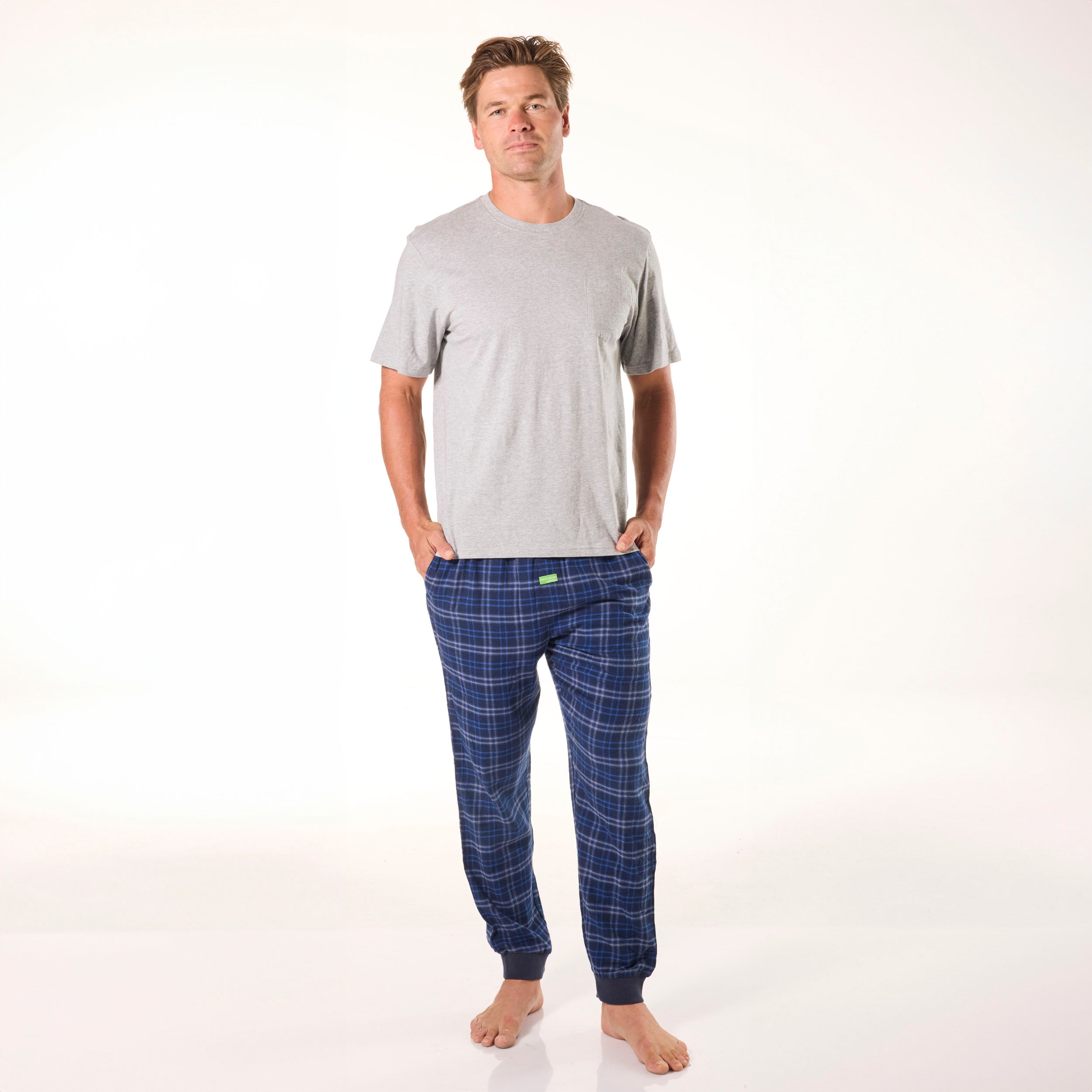 Men's Relaxed Cotton Sleep T-Shirt - Light Grey Marble | Soft & Comfortable Nightwear for Lounge & Bedtime
