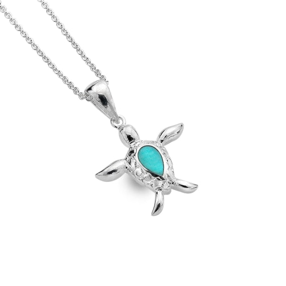 Handmade Sterling Silver Pendant with Genuine Turquoise Stone - Elegant Bohemian Jewelry for Women, Perfect for Weddings & Special Occasions