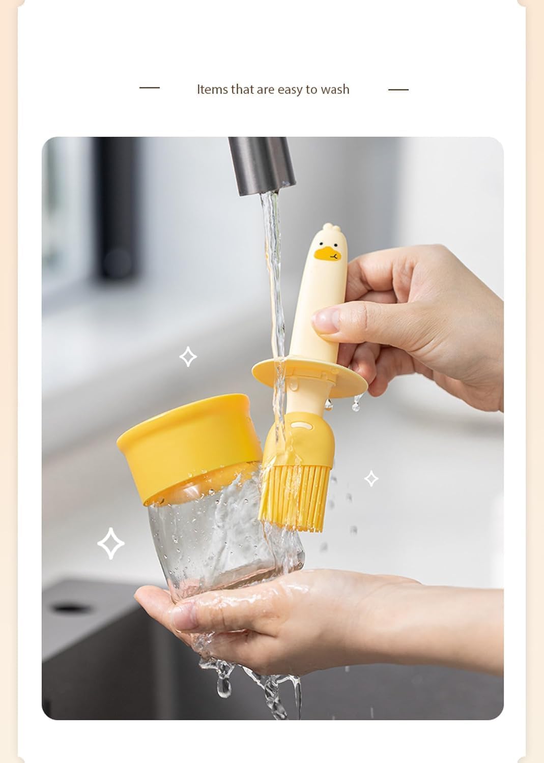 TPJ Mart 200ML Leakproof Oil Dispenser Bottle with Silicone Brush - Transparent Kitchen Jar for Cooking, Baking, BBQ & Salad Dressing | Multi-Purpose Oil Container with Brush for Olive Oil, Vinegar & Dressings (Yellow) - Perfect for Home Kitchens, Restaurants & Outdoor Grilling