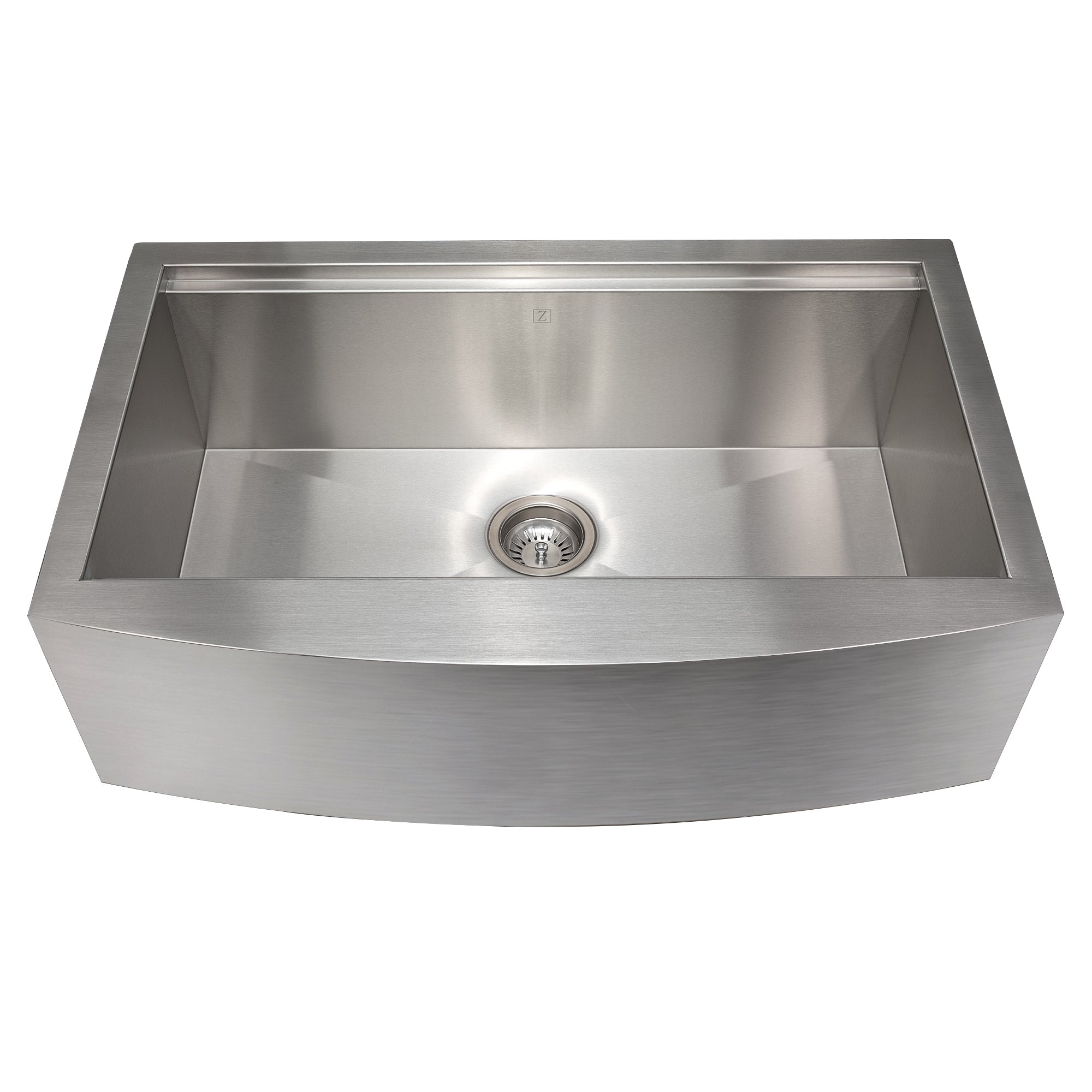 ZLINE Moritz 33-inch Farmhouse Apron Front Stainless Steel Kitchen Sink - Single Bowl Design with Bottom Grid & Accessories (SLSAP 33) - Perfect for Rustic & Modern Farmhouse Kitchens, Renovations & DIY Projects
